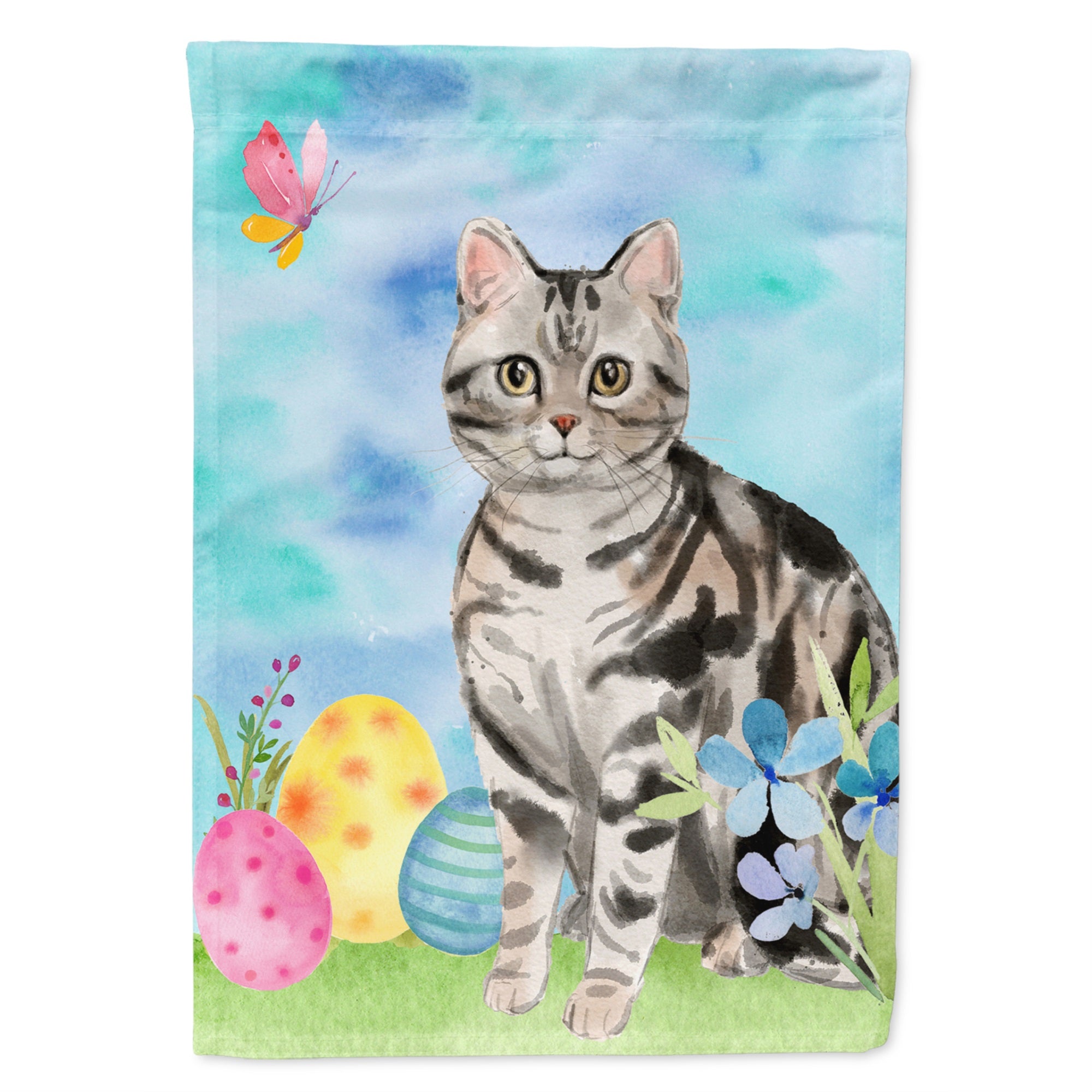 American Shorthair Easter Eggs Flag Garden Size