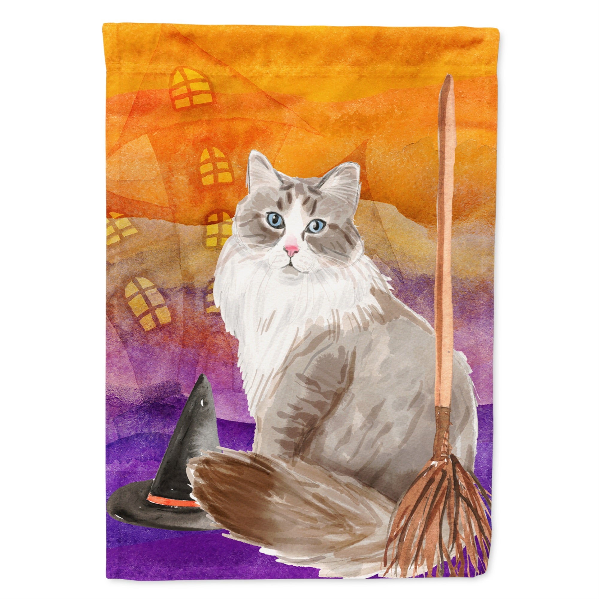 Siberian Halloween Flag Garden Size