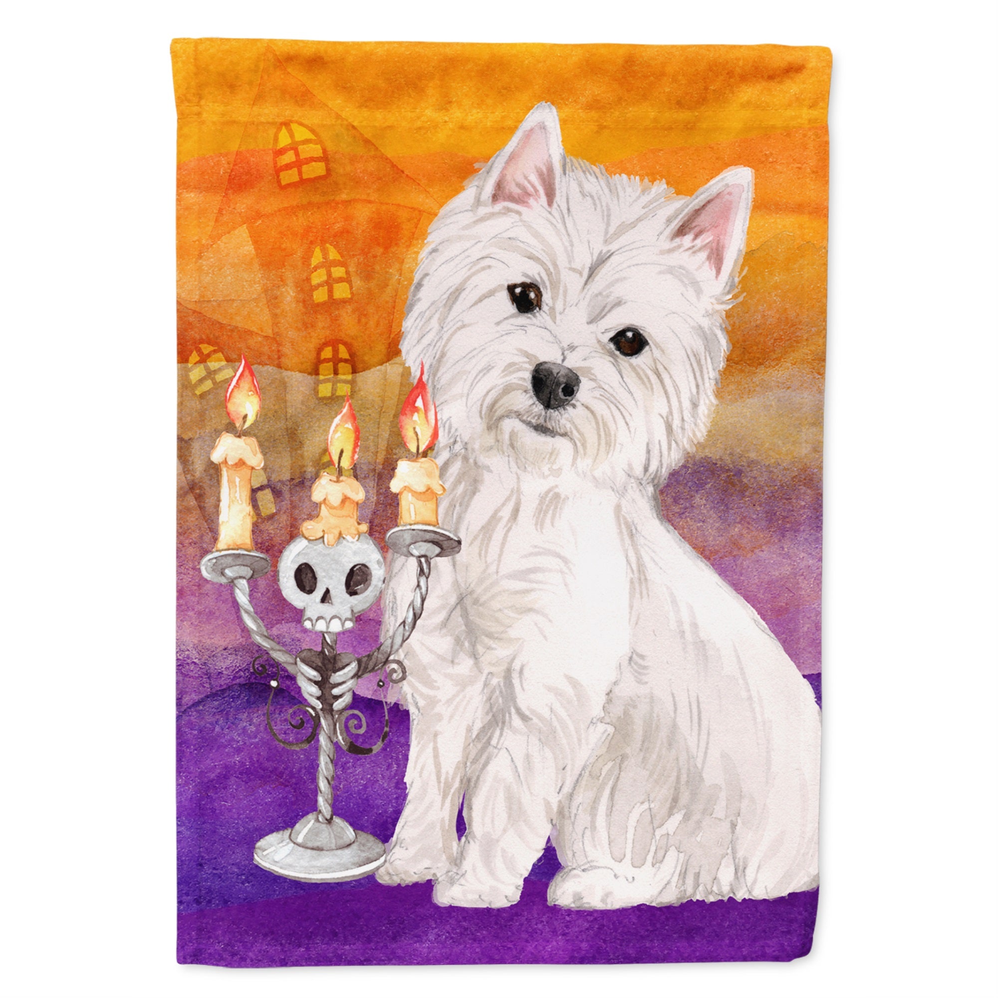Hallween Westie Flag Garden Size