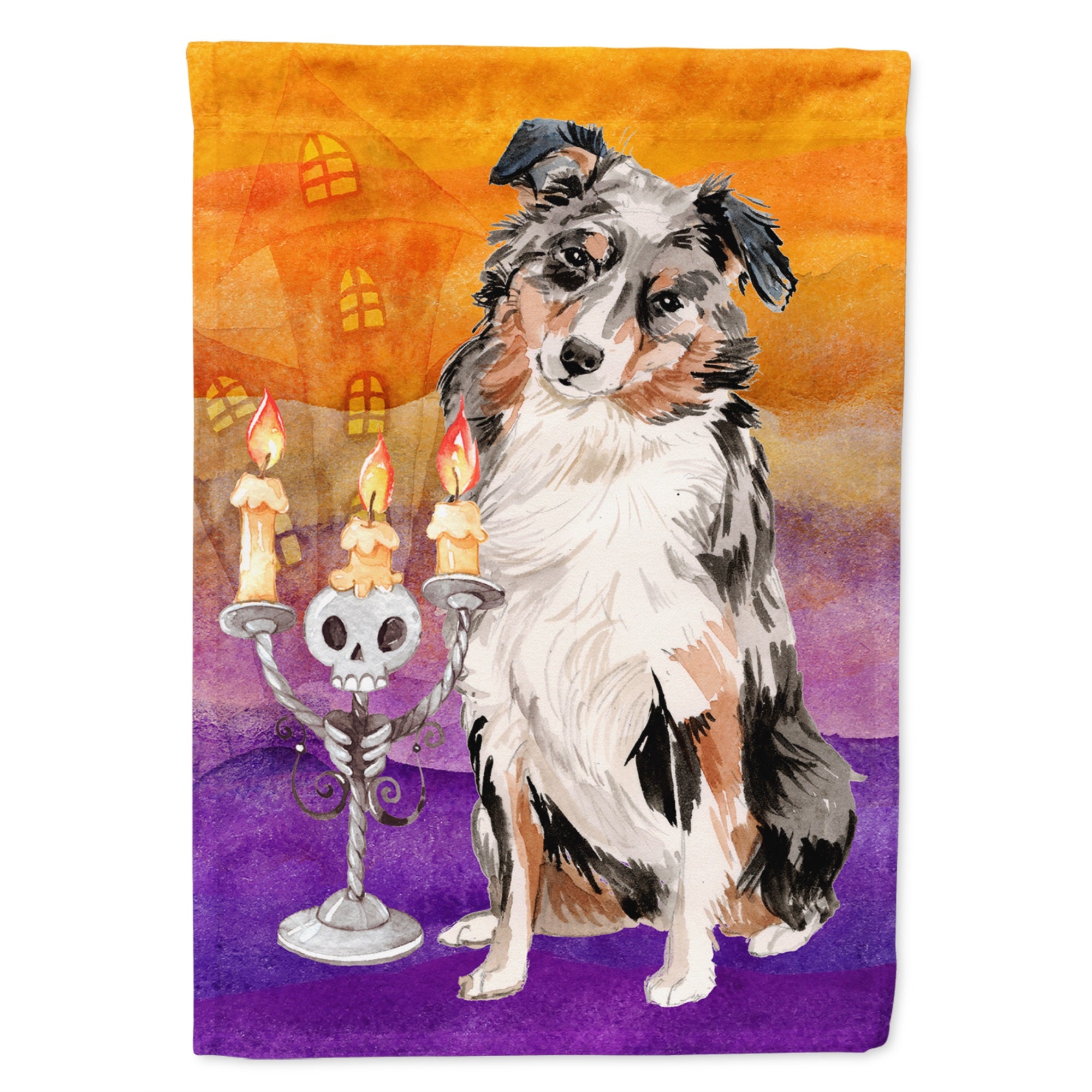 Hallween Australian Shepherd Flag Garden Size