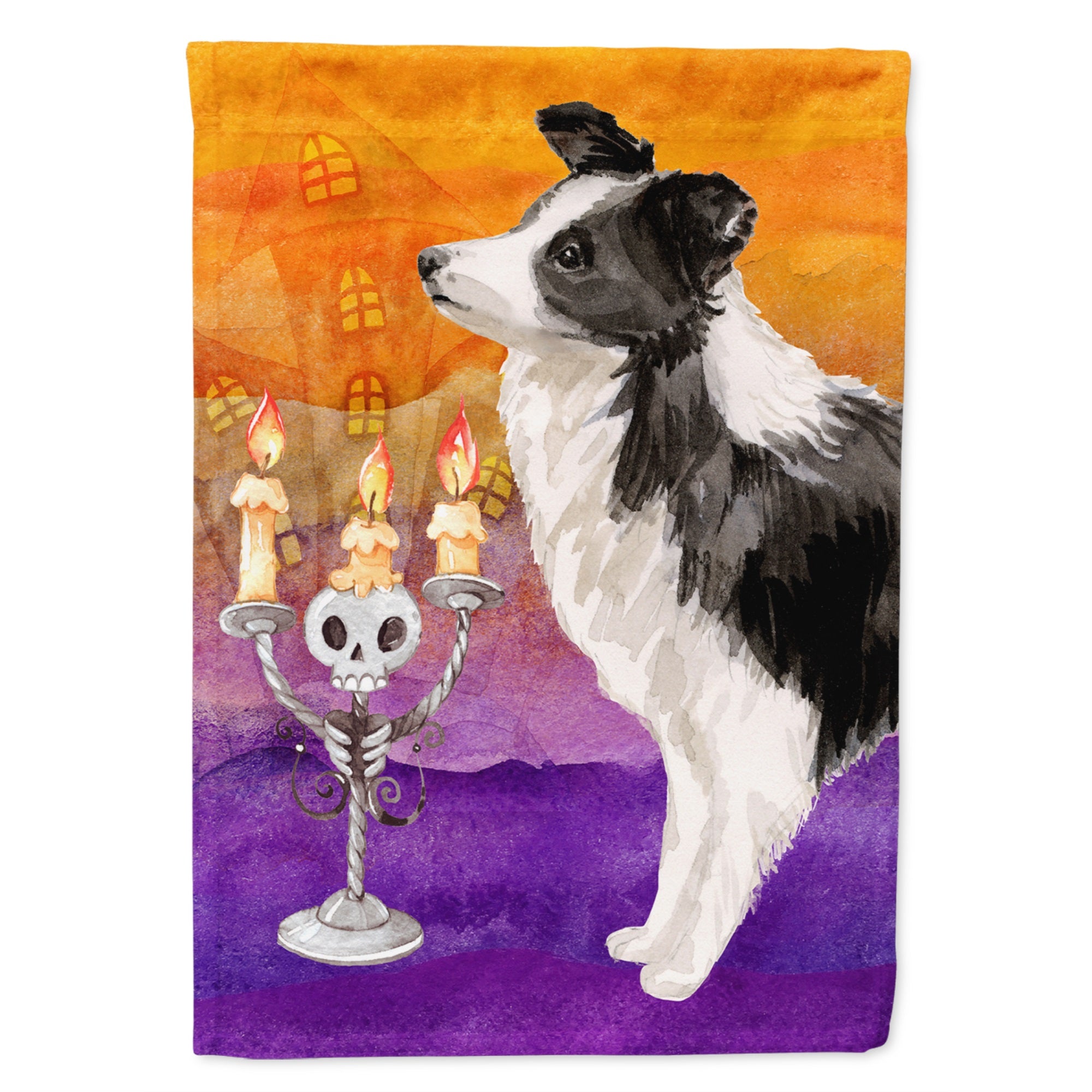 Hallween Border Collie Flag Garden Size