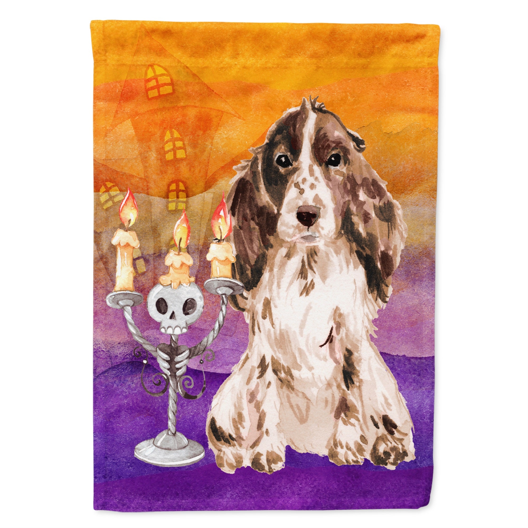 Hallween Chocolate Parti Cocker Spaniel Flag Garden Size