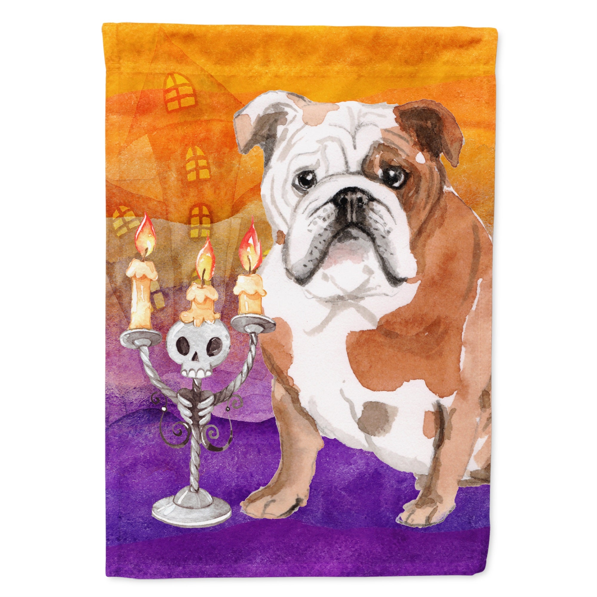 Hallween English Bulldog Flag Garden Size