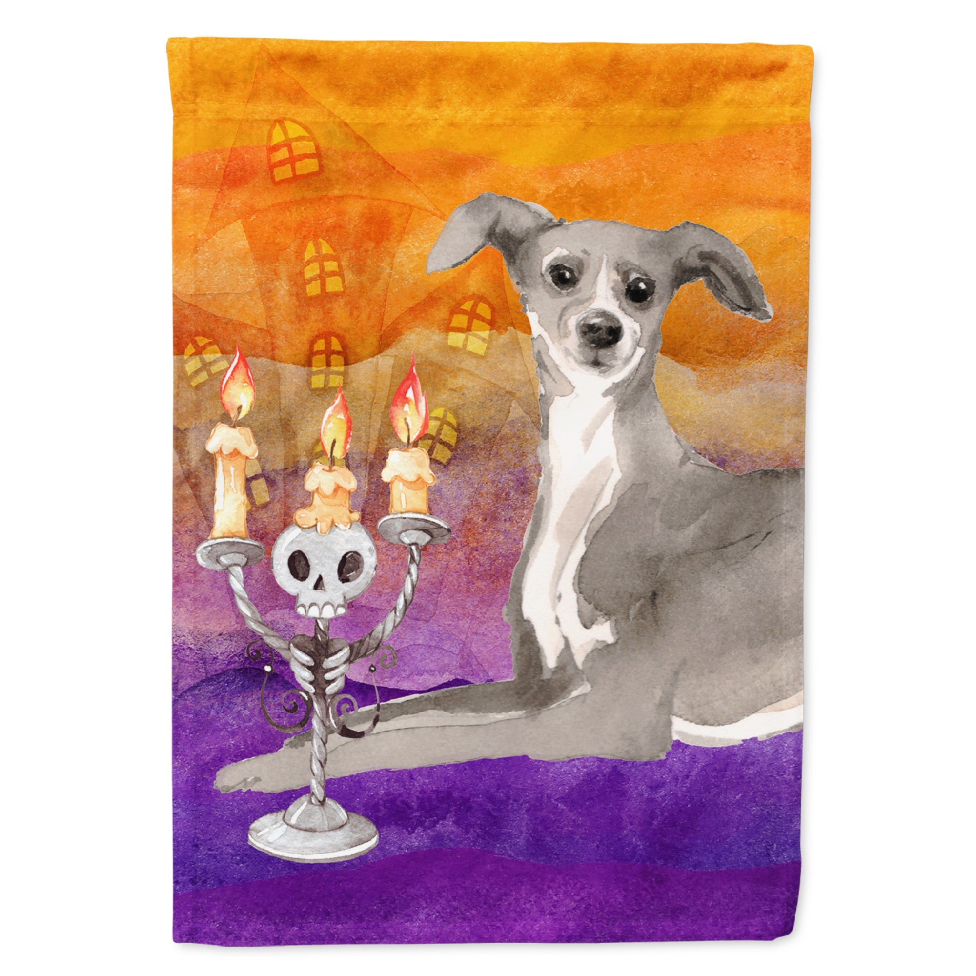 Hallween Italian Greyhound Flag Garden Size