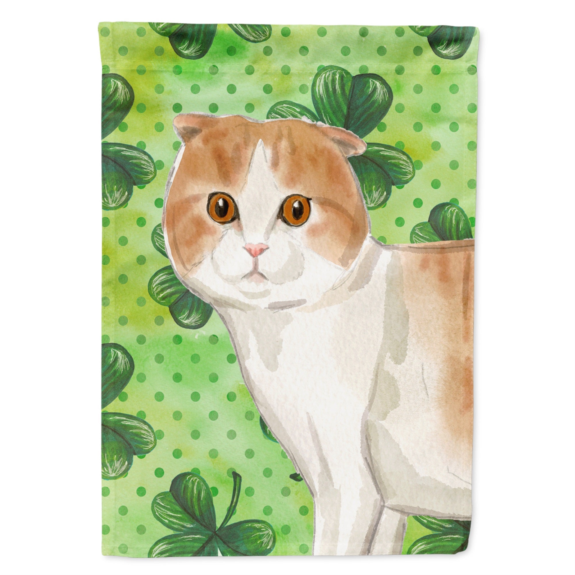 Scottish Fold Shamrock Flag Canvas House Size
