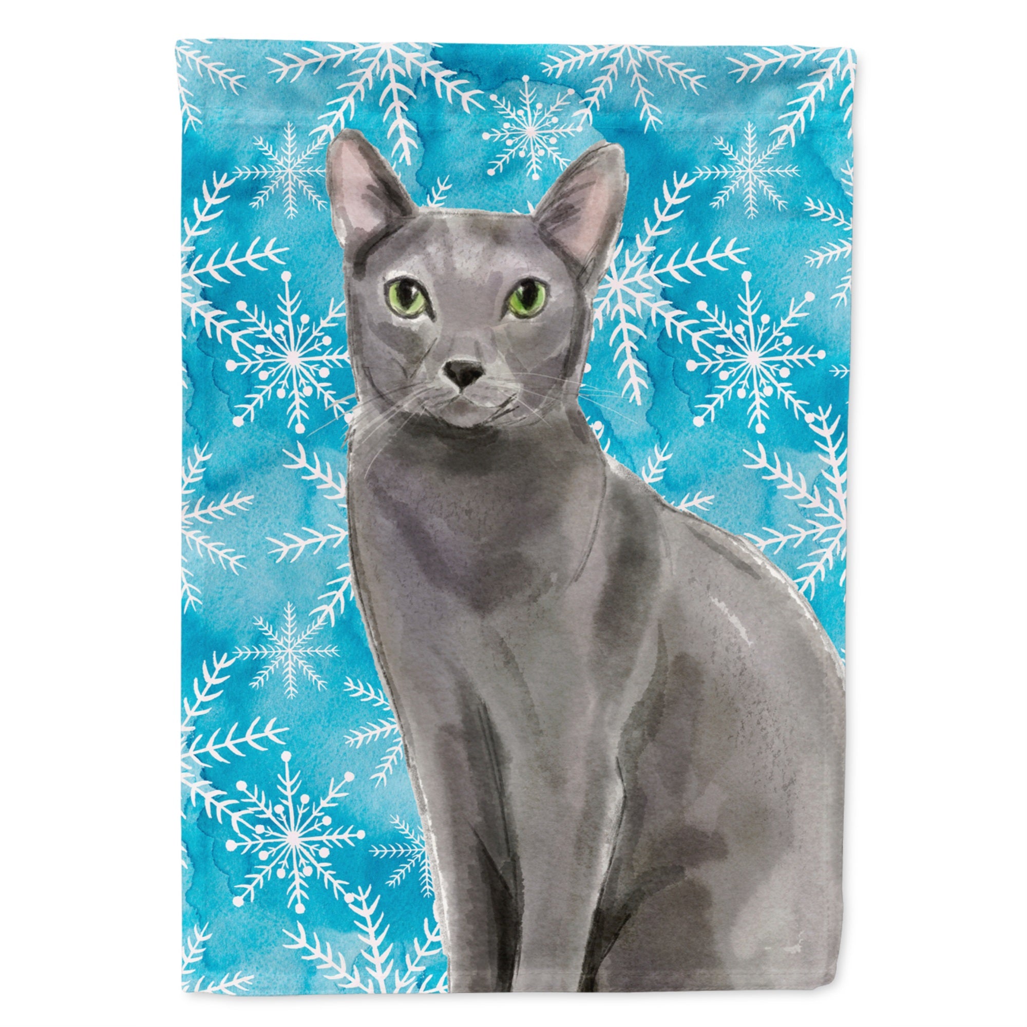 Blue Russian Winter Snowflake Flag Canvas House Size