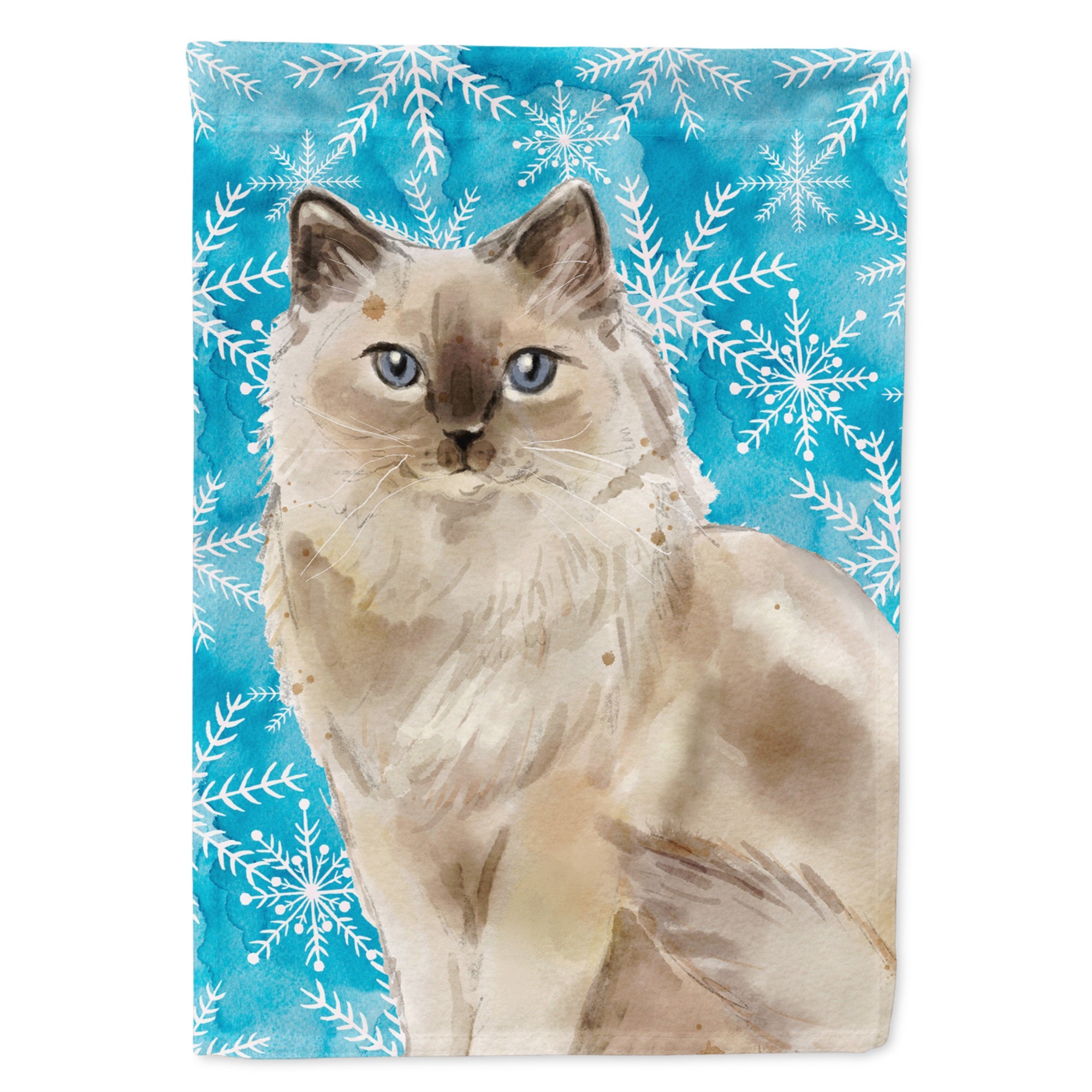 Ragdoll Winter Snowflake Flag Canvas House Size