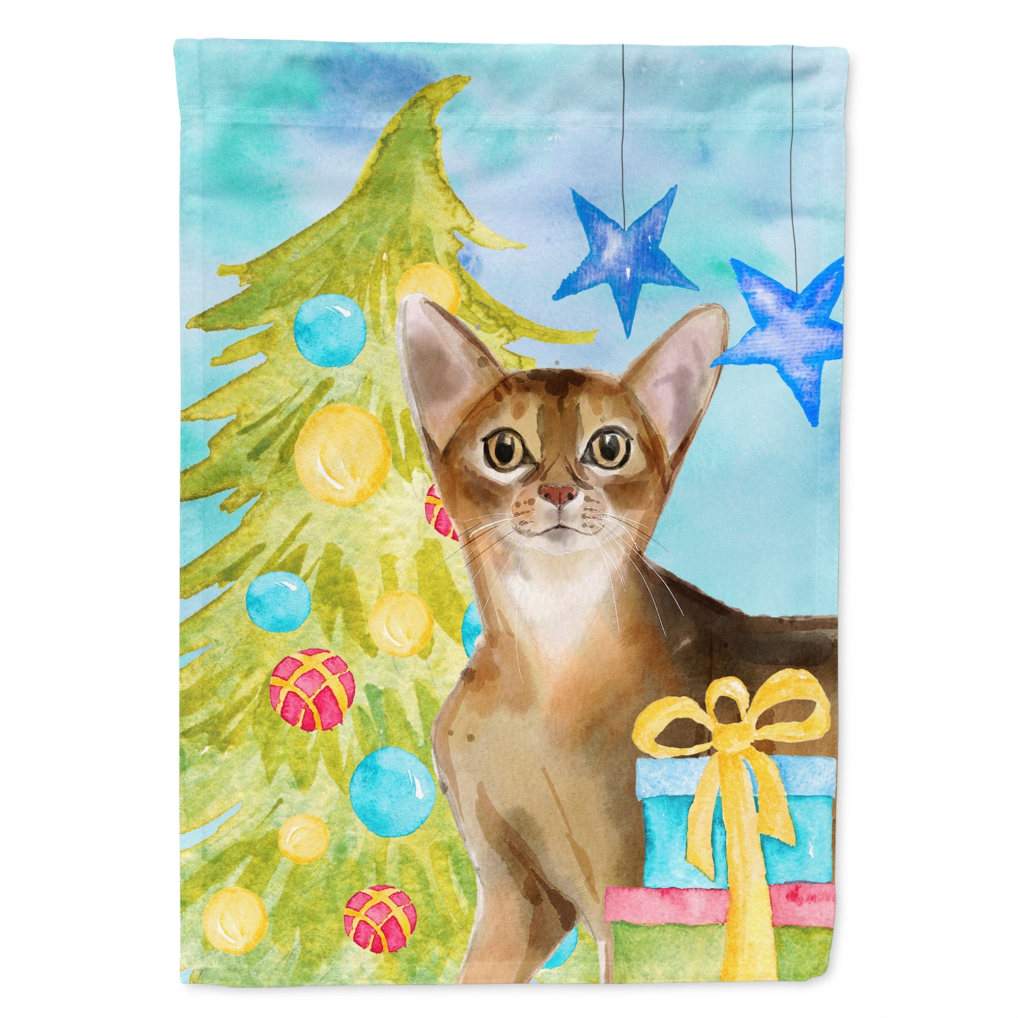 Abyssinian Christmas Presents Flag Canvas House Size