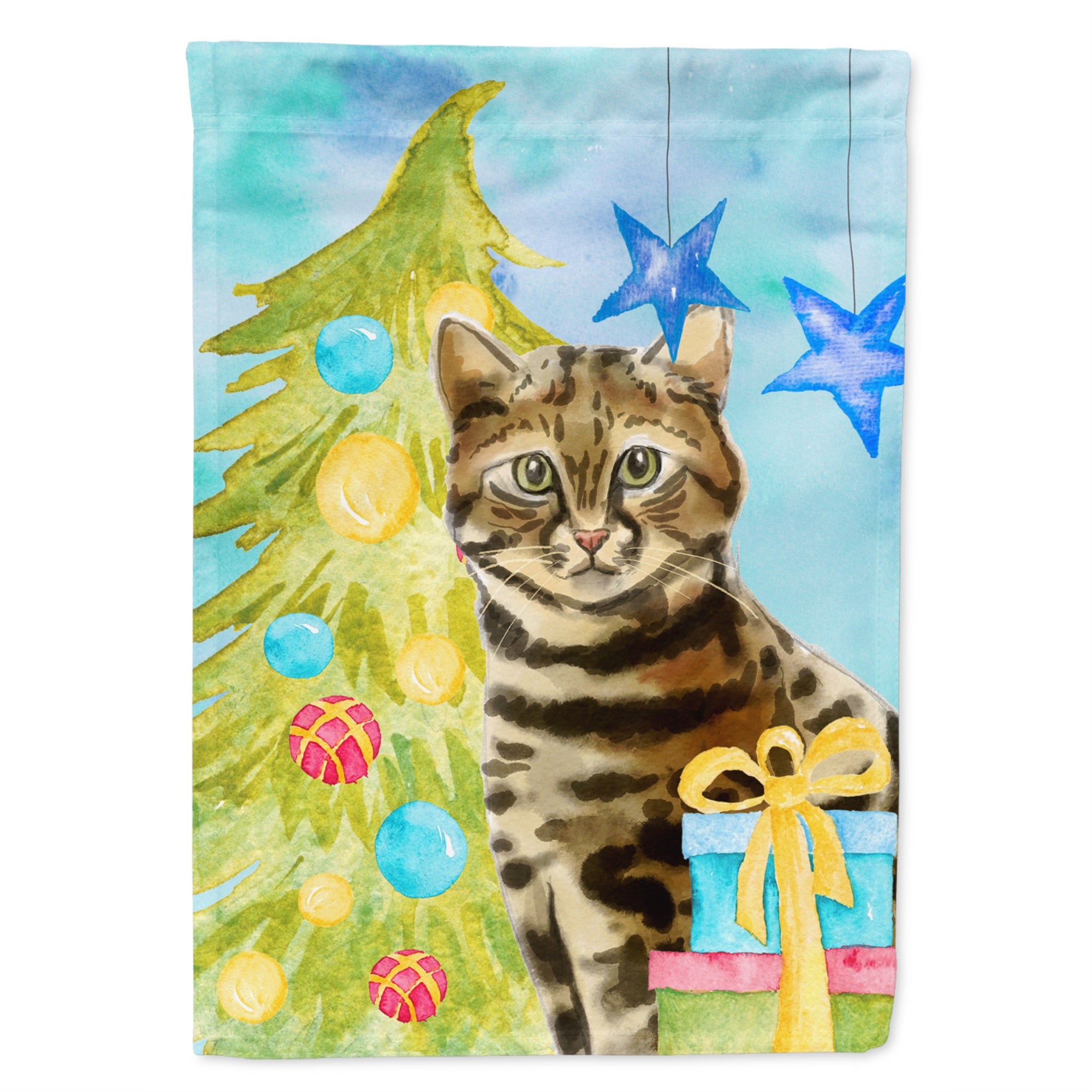 Bengal Christmas Presents Flag Canvas House Size