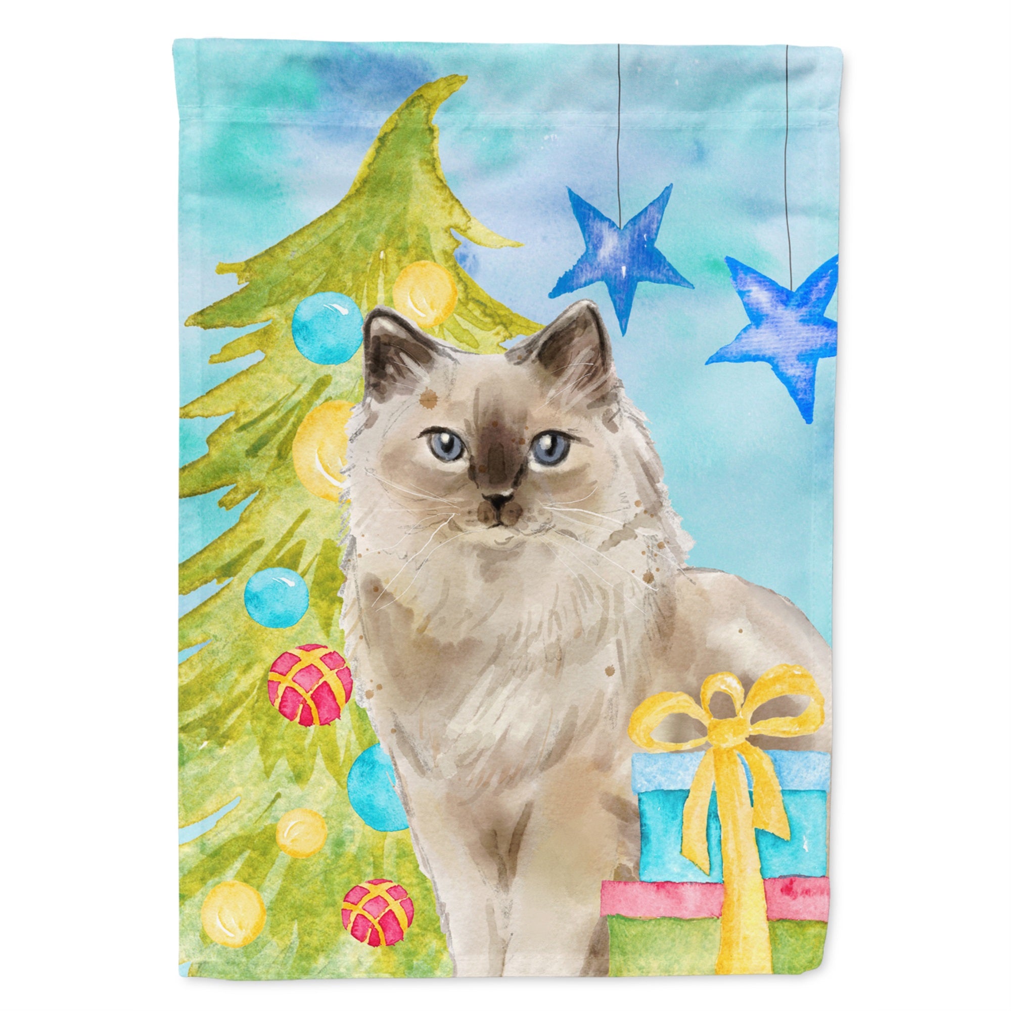 Ragdoll Christmas Presents Flag Canvas House Size