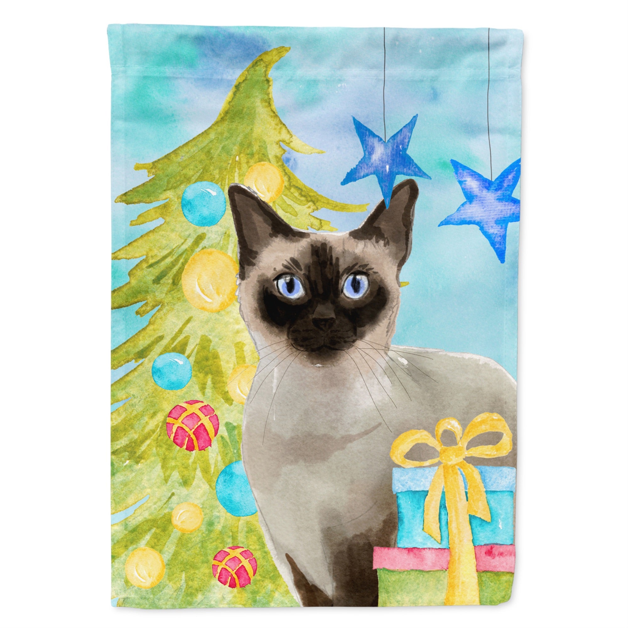 Siamese Christmas Presents Flag Canvas House Size