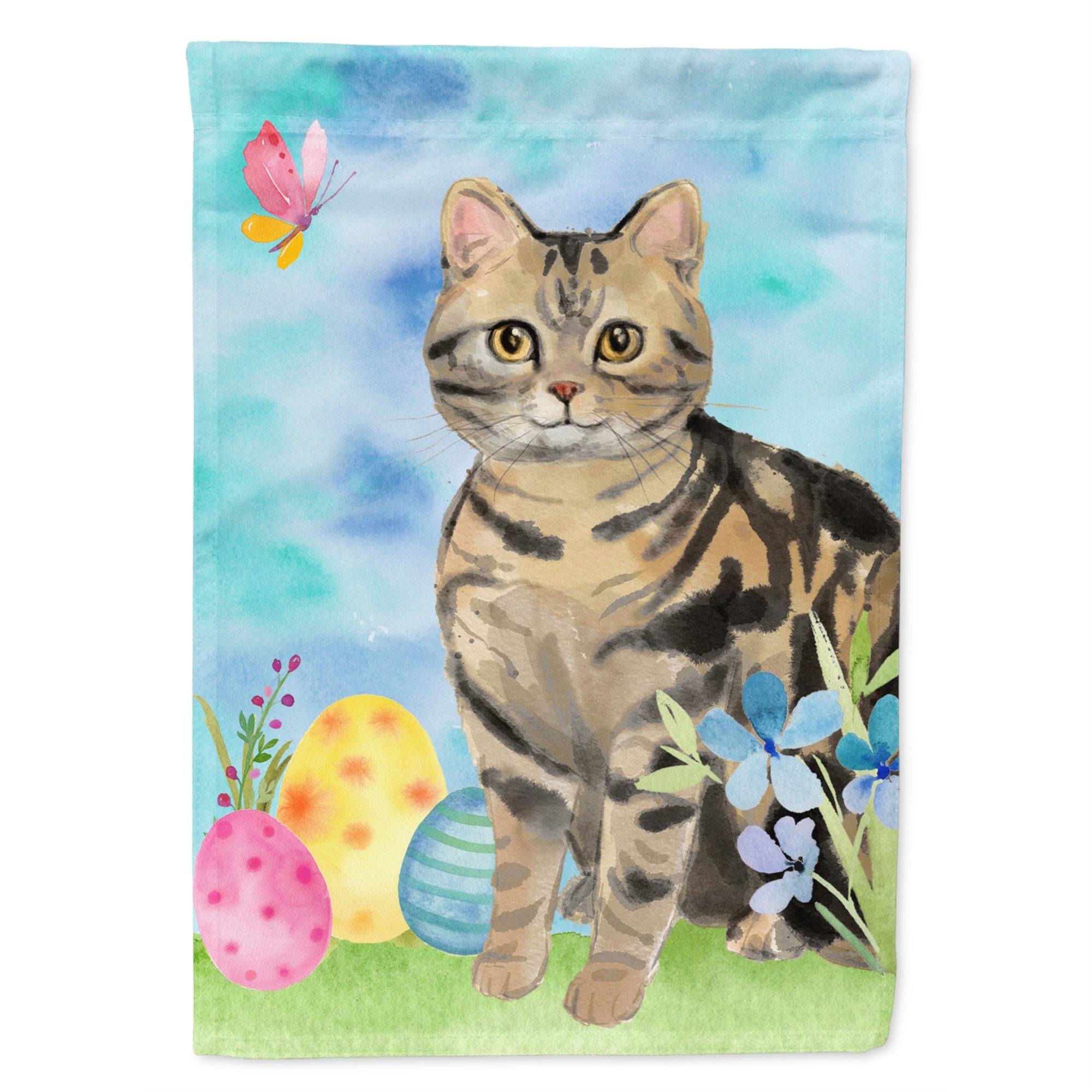 American Shorthair Brown Tabby Easter Eggs Flag Canvas House Size