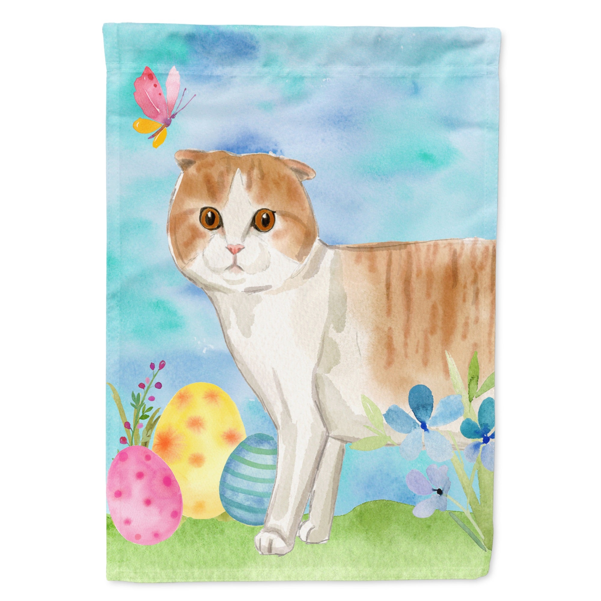 Scottish Fold Easter Eggs Flag Canvas House Size
