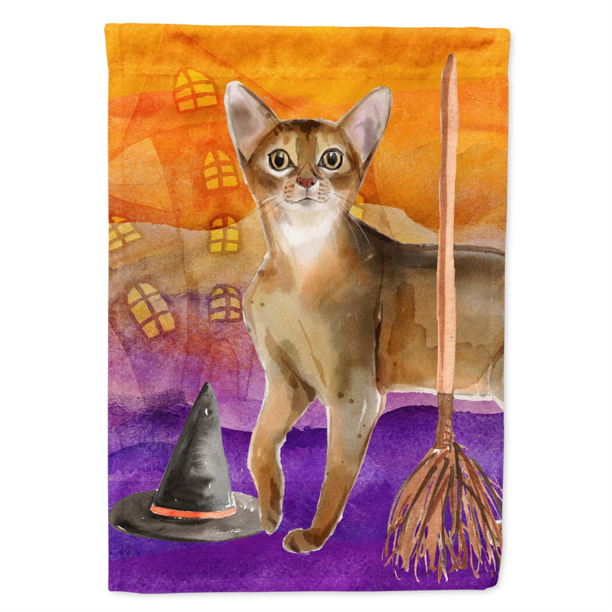 Abyssinian Halloween Flag Canvas House Size