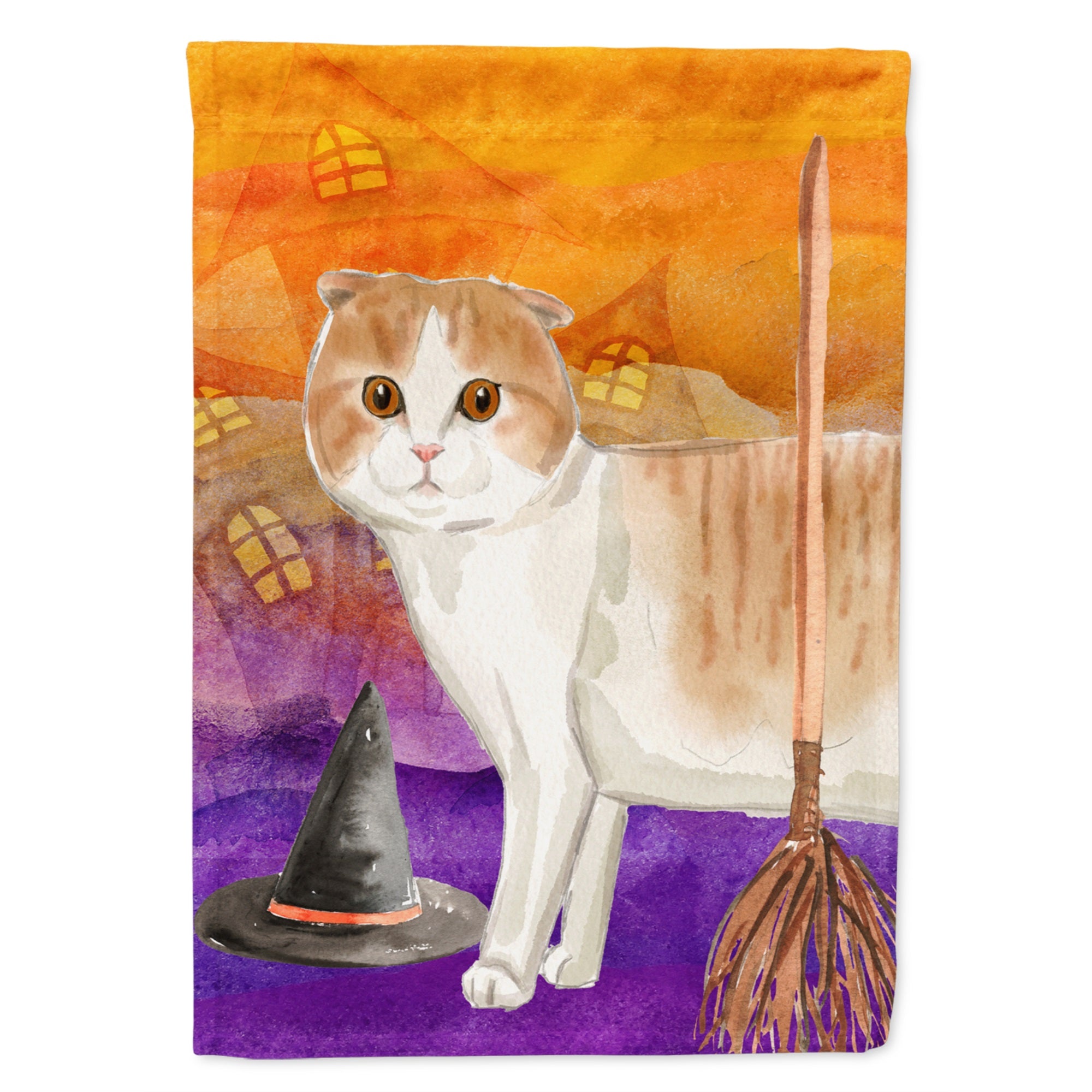 Scottish Fold Halloween Flag Canvas House Size