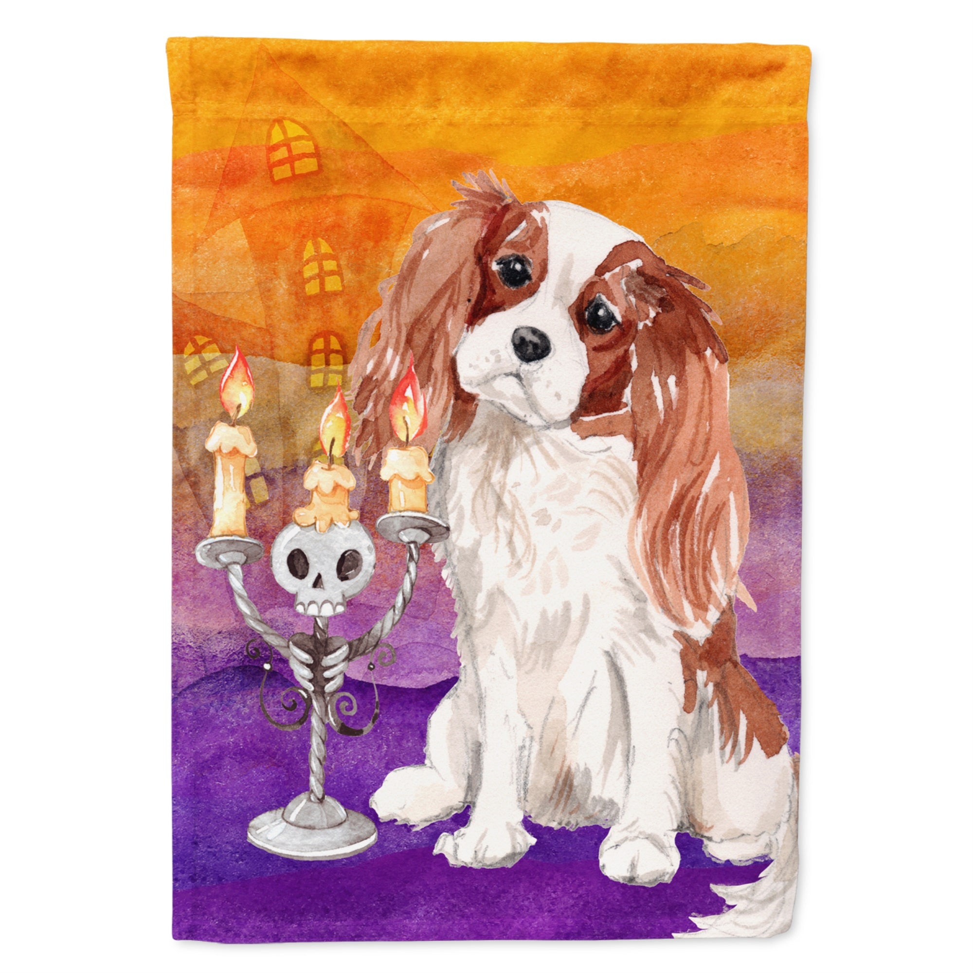 Hallween Blenheim Cavalier Spaniel Flag Canvas House Size