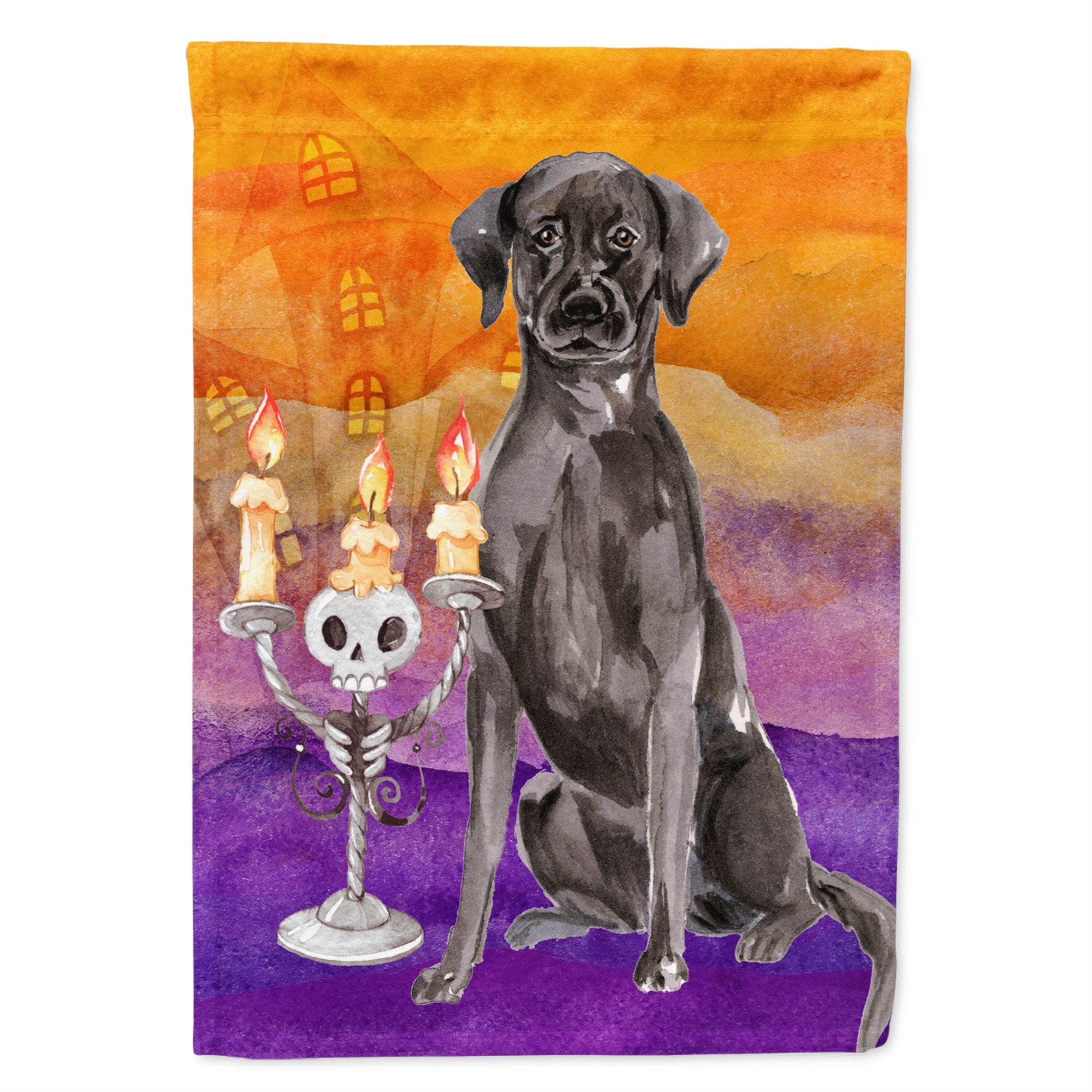 Hallween Black Labrador Retriever Flag Canvas House Size