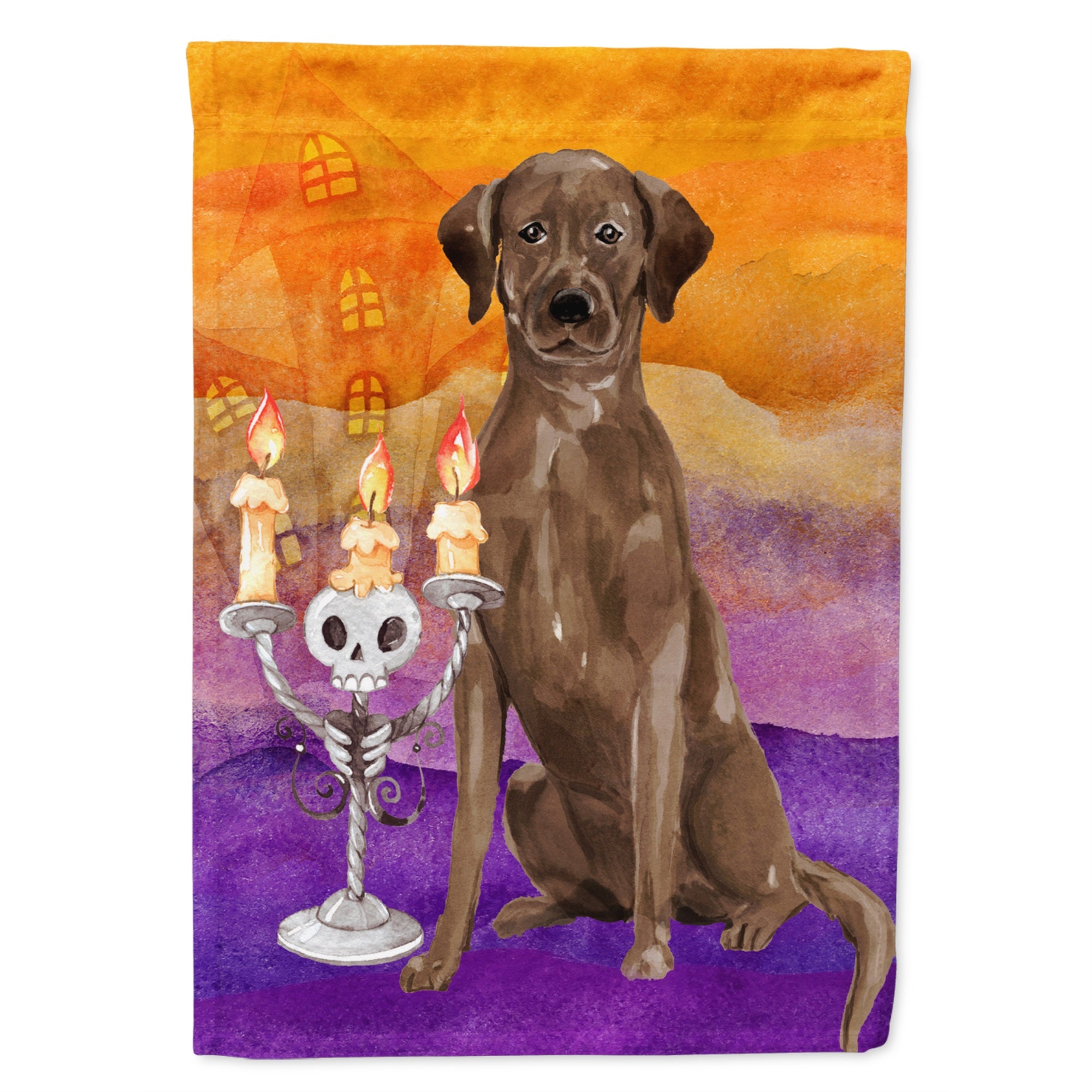 Hallween Chocolate Labrador Retriever Flag Canvas House Size