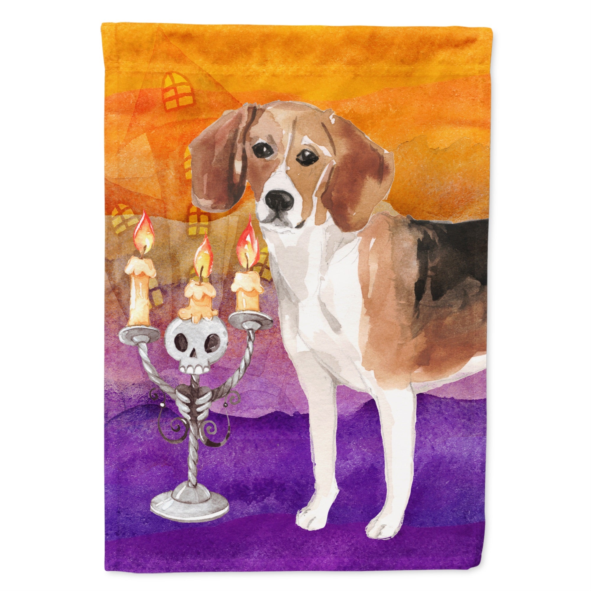 Hallween Beagle Flag Canvas House Size