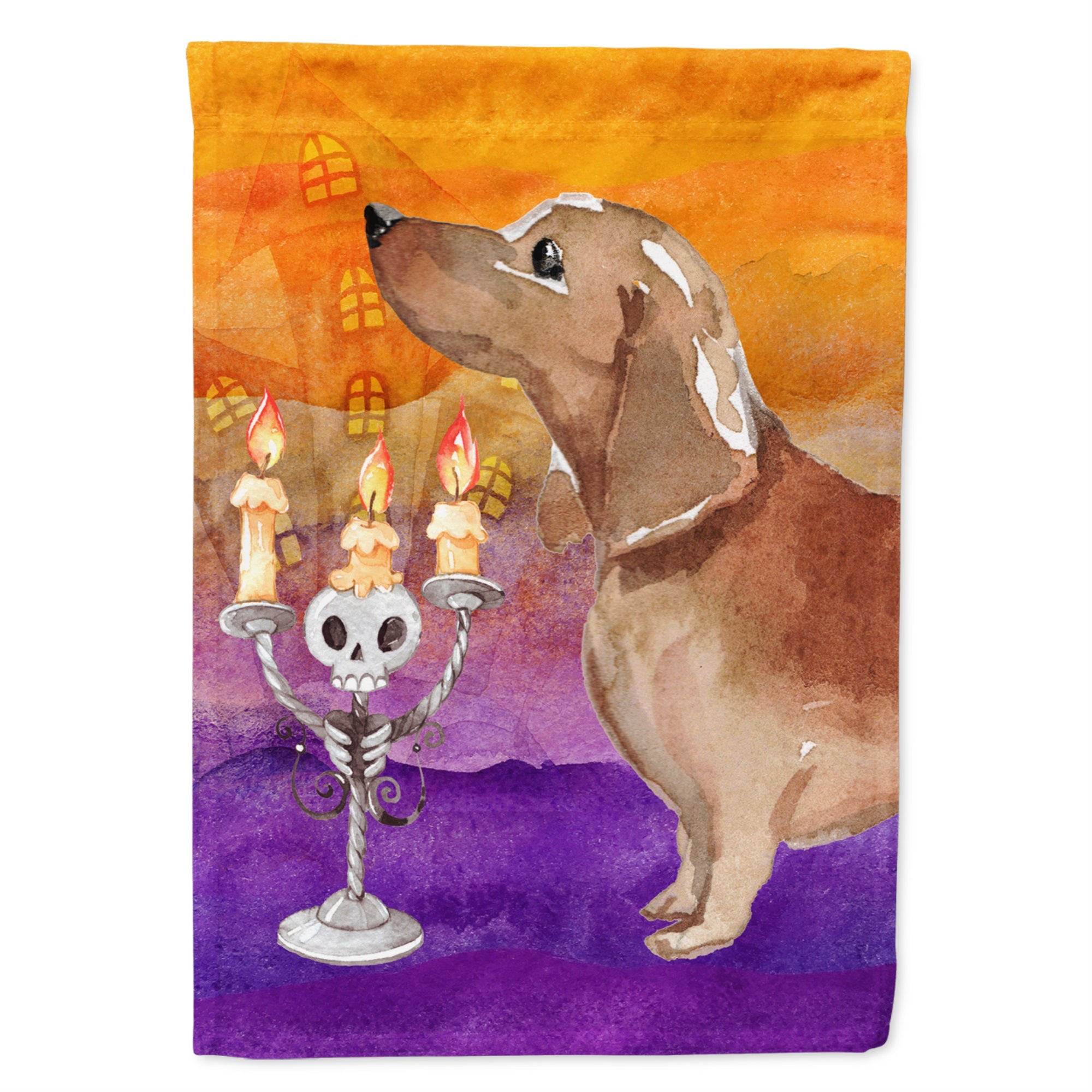 Hallween Red Dachshund Flag Canvas House Size