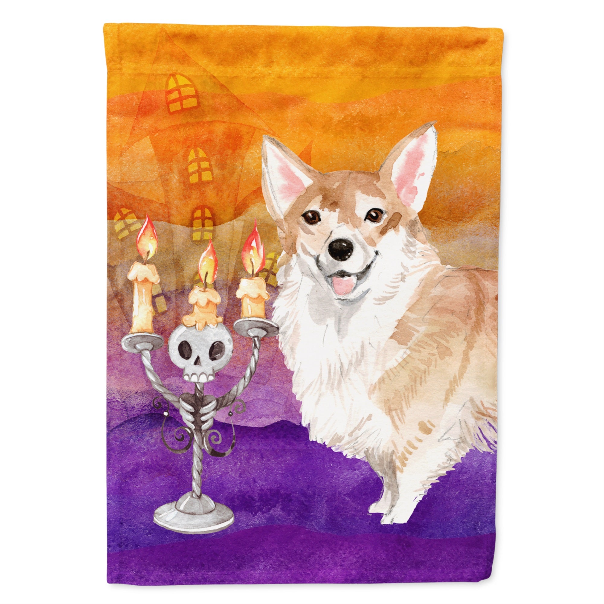 Hallween Corgi Flag Canvas House Size