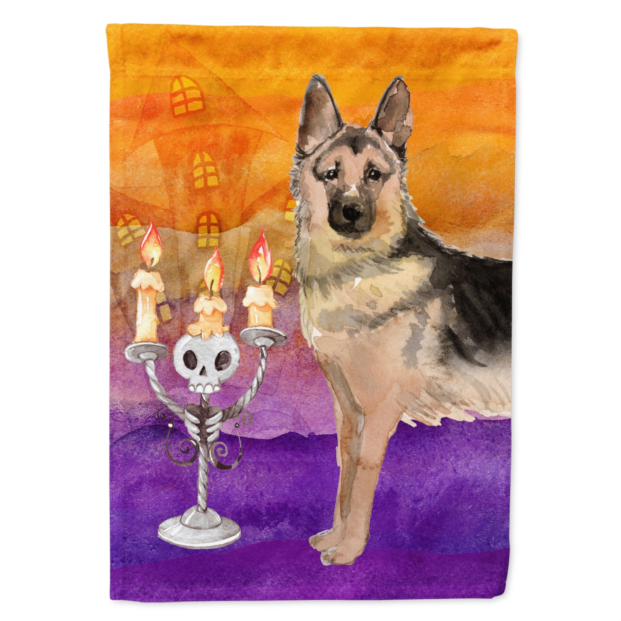 Hallween German Shepherd Flag Canvas House Size