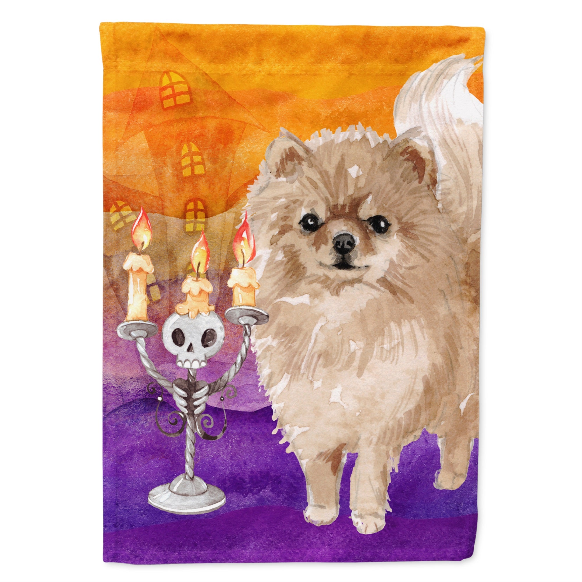 Hallween Pomeranian Flag Canvas House Size