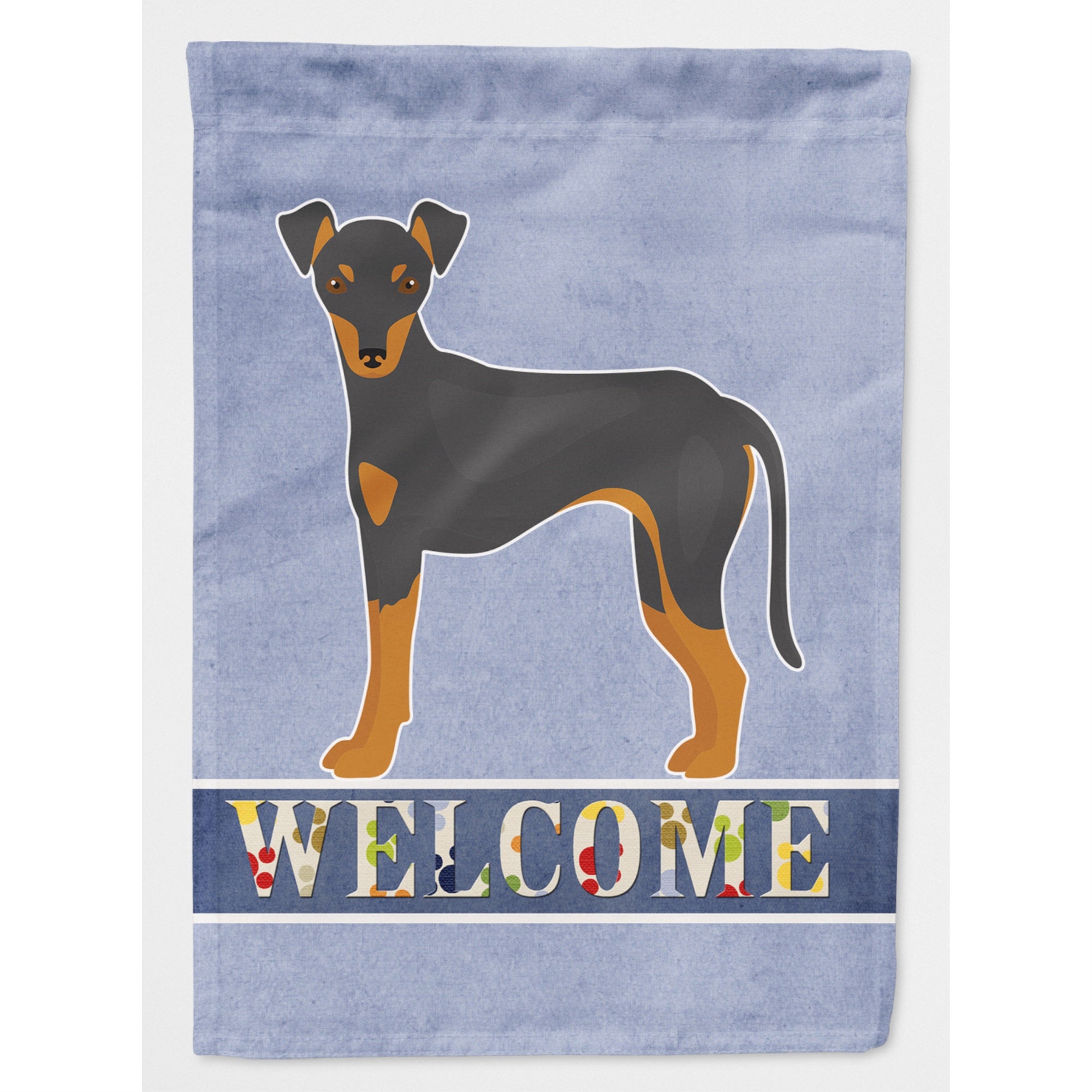 Manchester Terrier Welcome Flag Canvas House Size