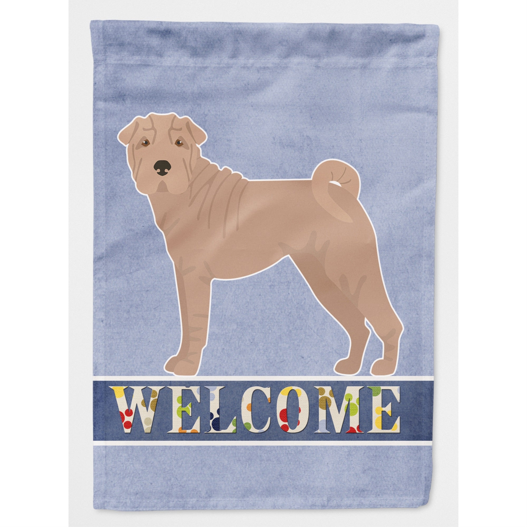 Shar Pei Welcome Flag Canvas House Size