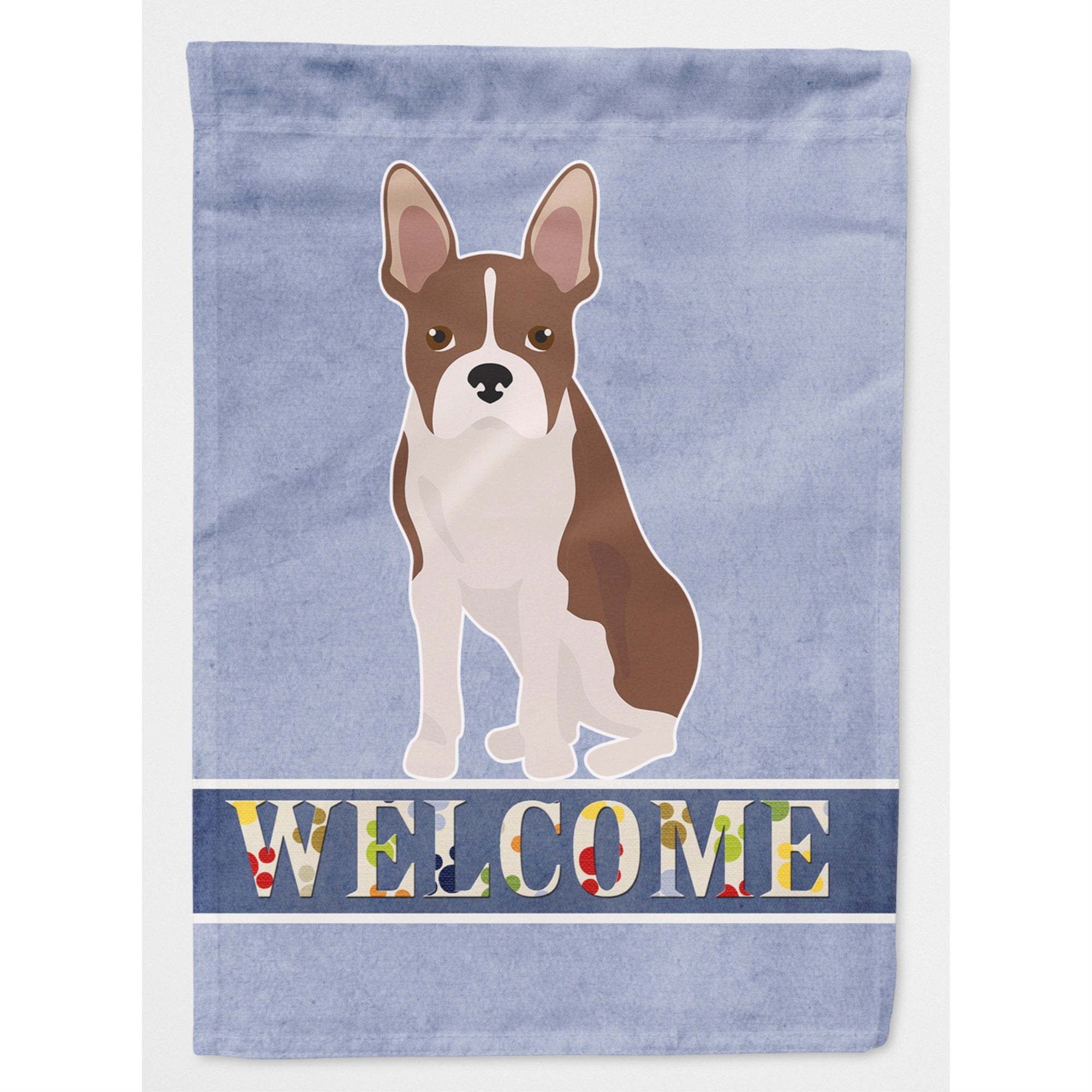 Boston Terrier Welcome Flag Canvas House Size