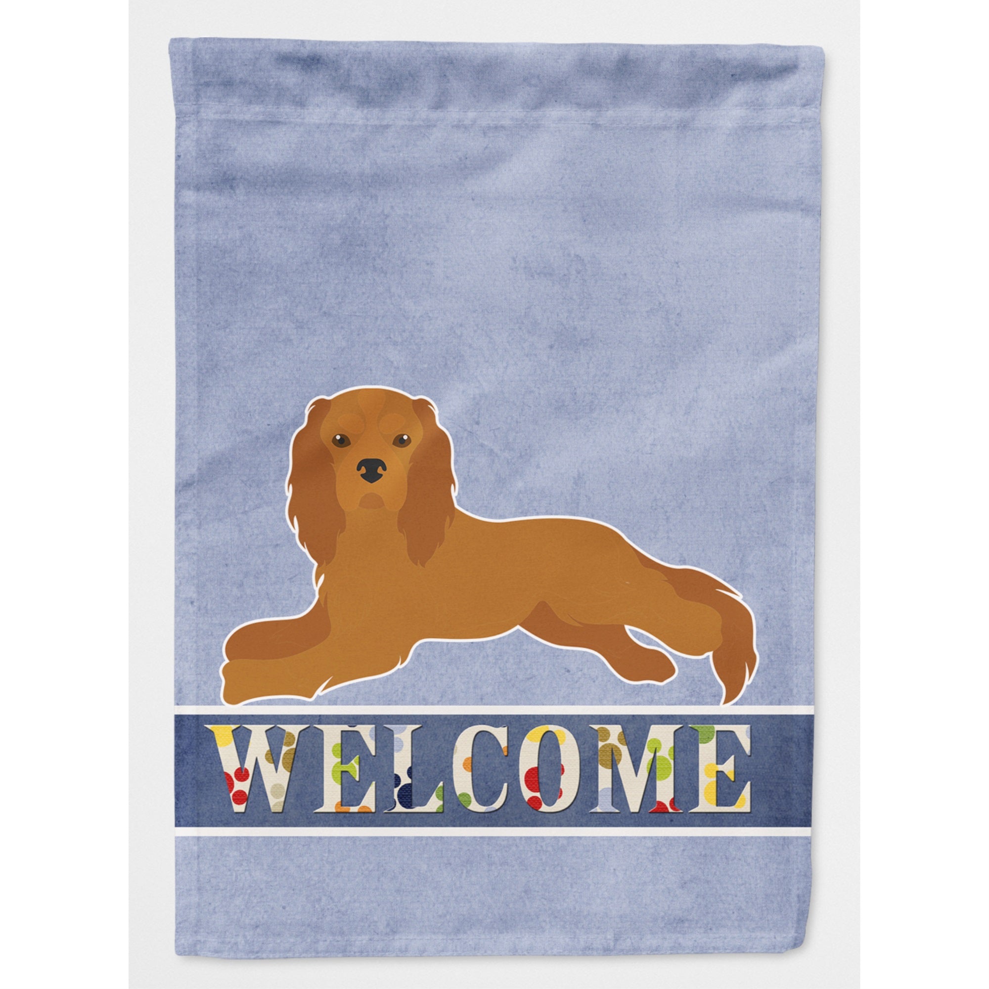 Ruby Cavalier King Charles Spaniel Welcome Flag Canvas House Size