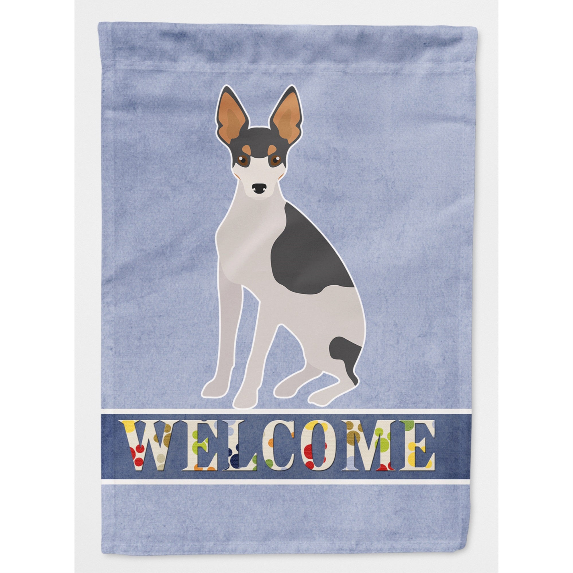 Miniature Fox Terrier #2 Welcome Flag Canvas House Size