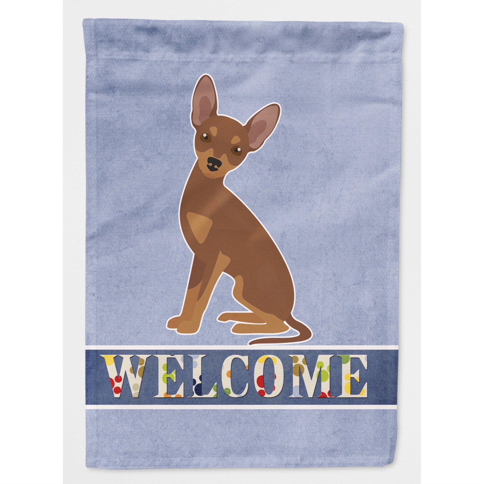 Brown Prague Ratter Welcome Flag Canvas House Size