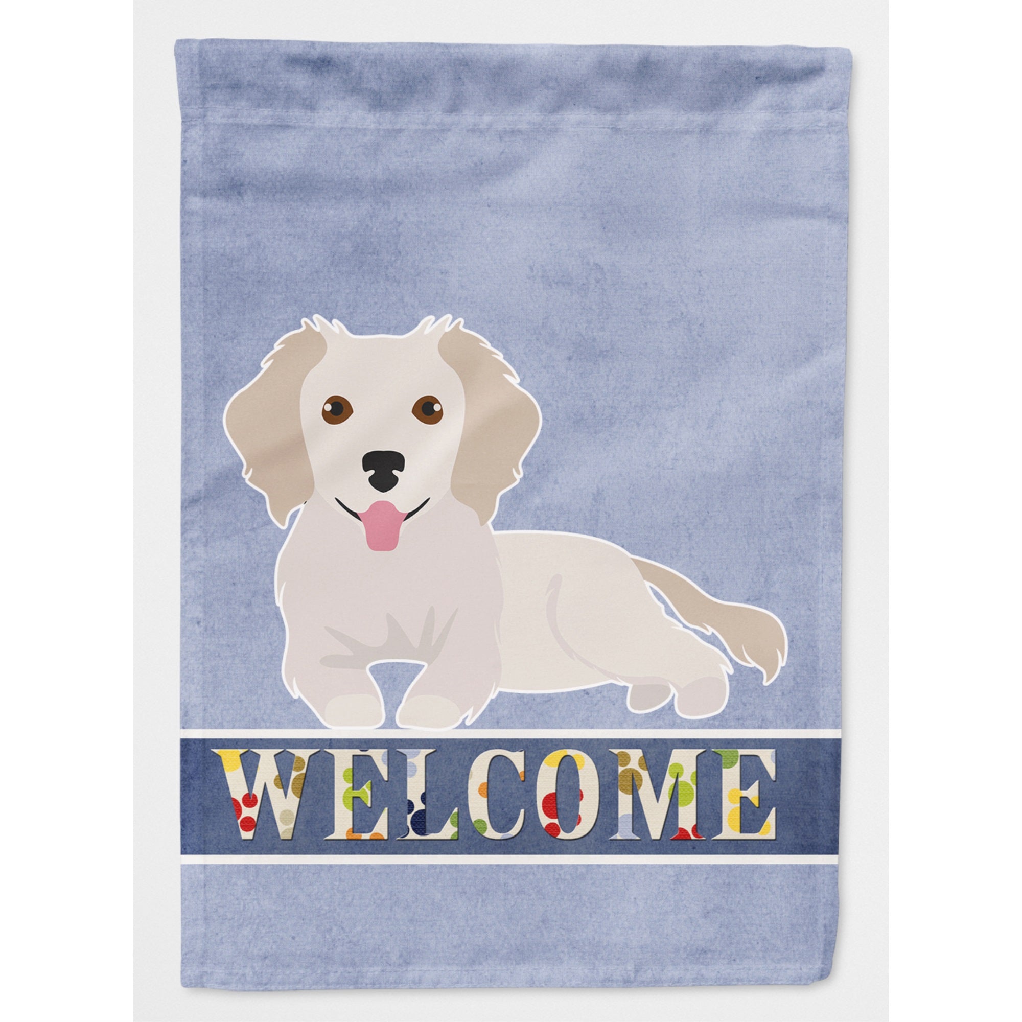 Small Greek Domestic Dog Kokoni #2 Welcome Flag Canvas House Size