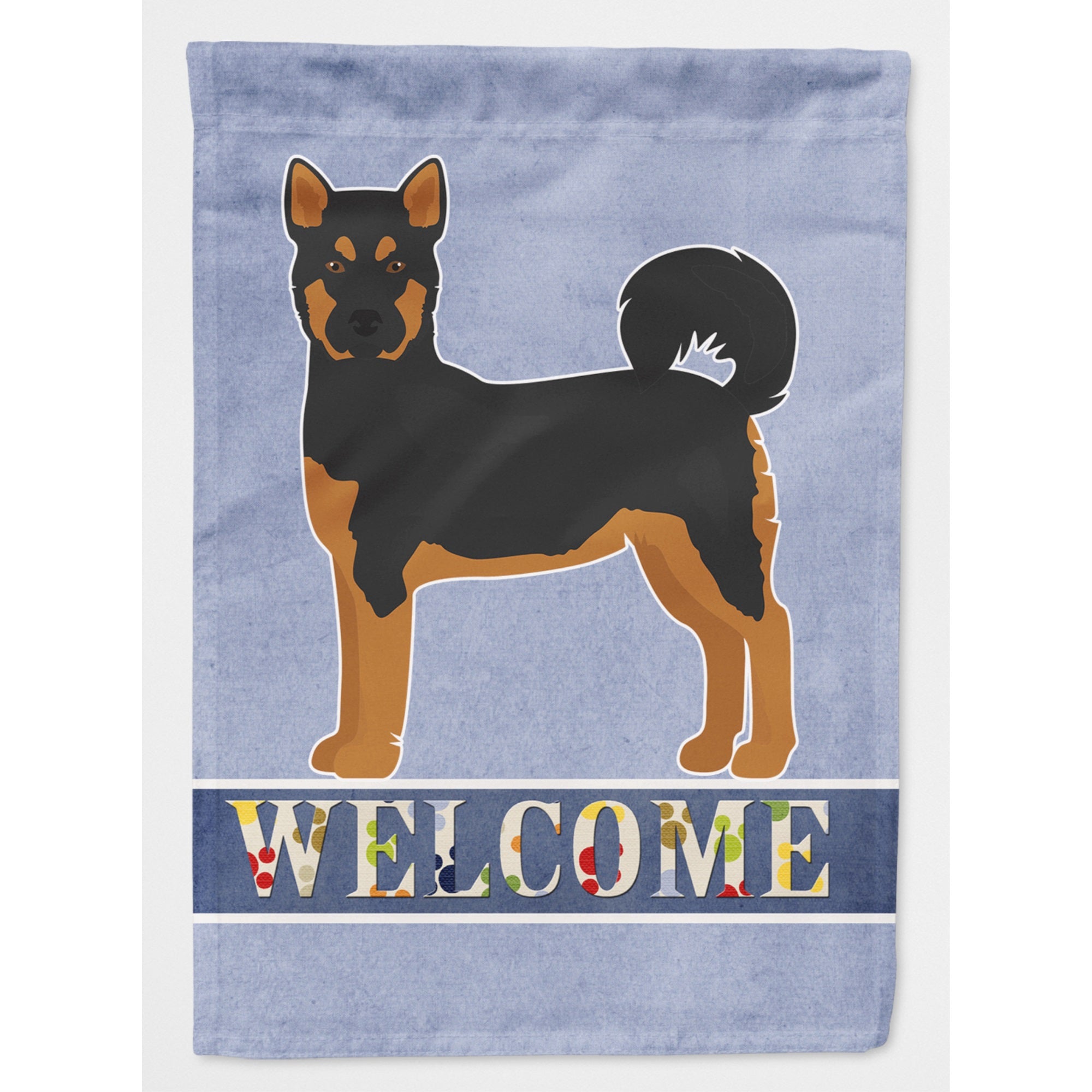 Akita Shepherd Black And Tan Welcome Flag Canvas House Size