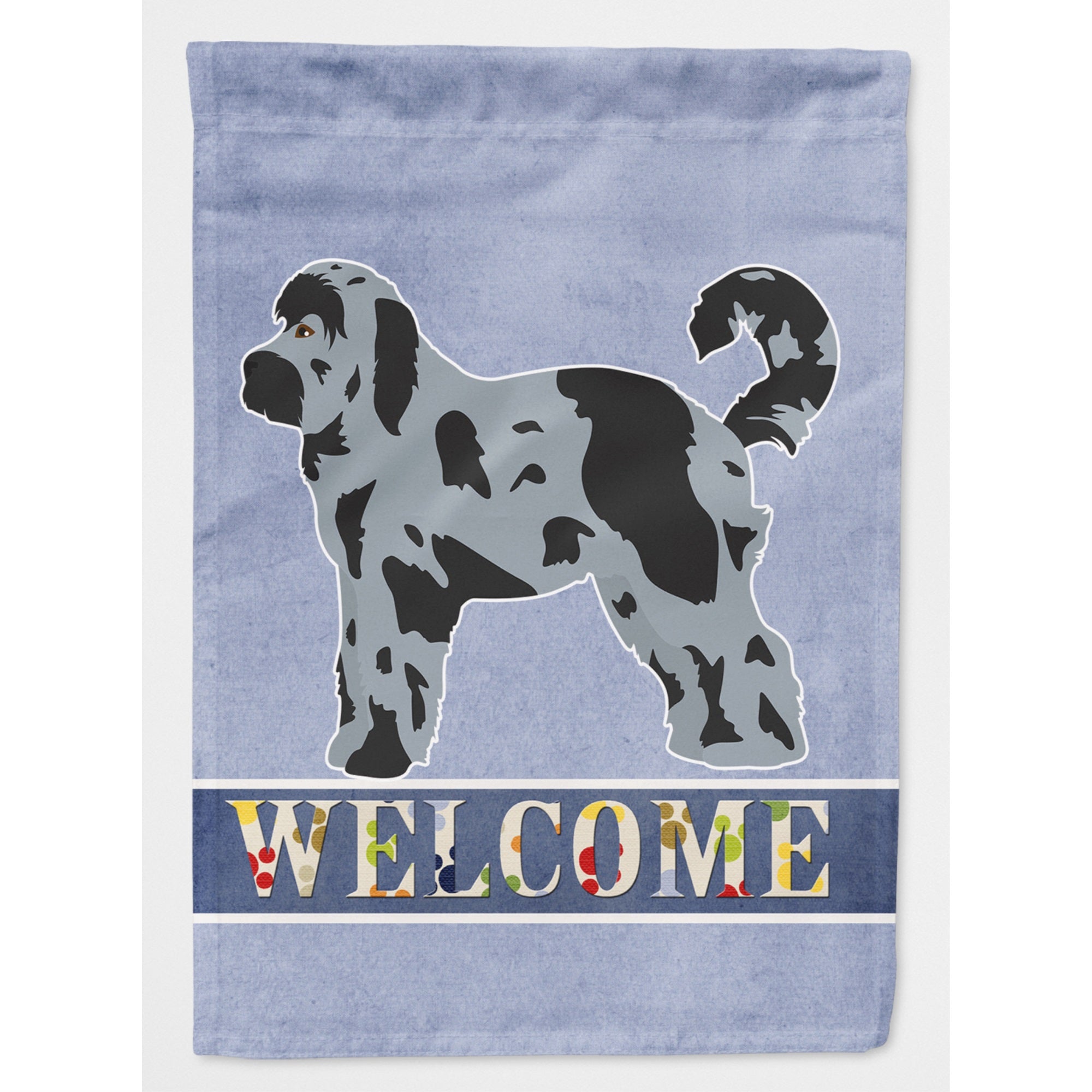 Aussiedoodle #2 Welcome Flag Canvas House Size