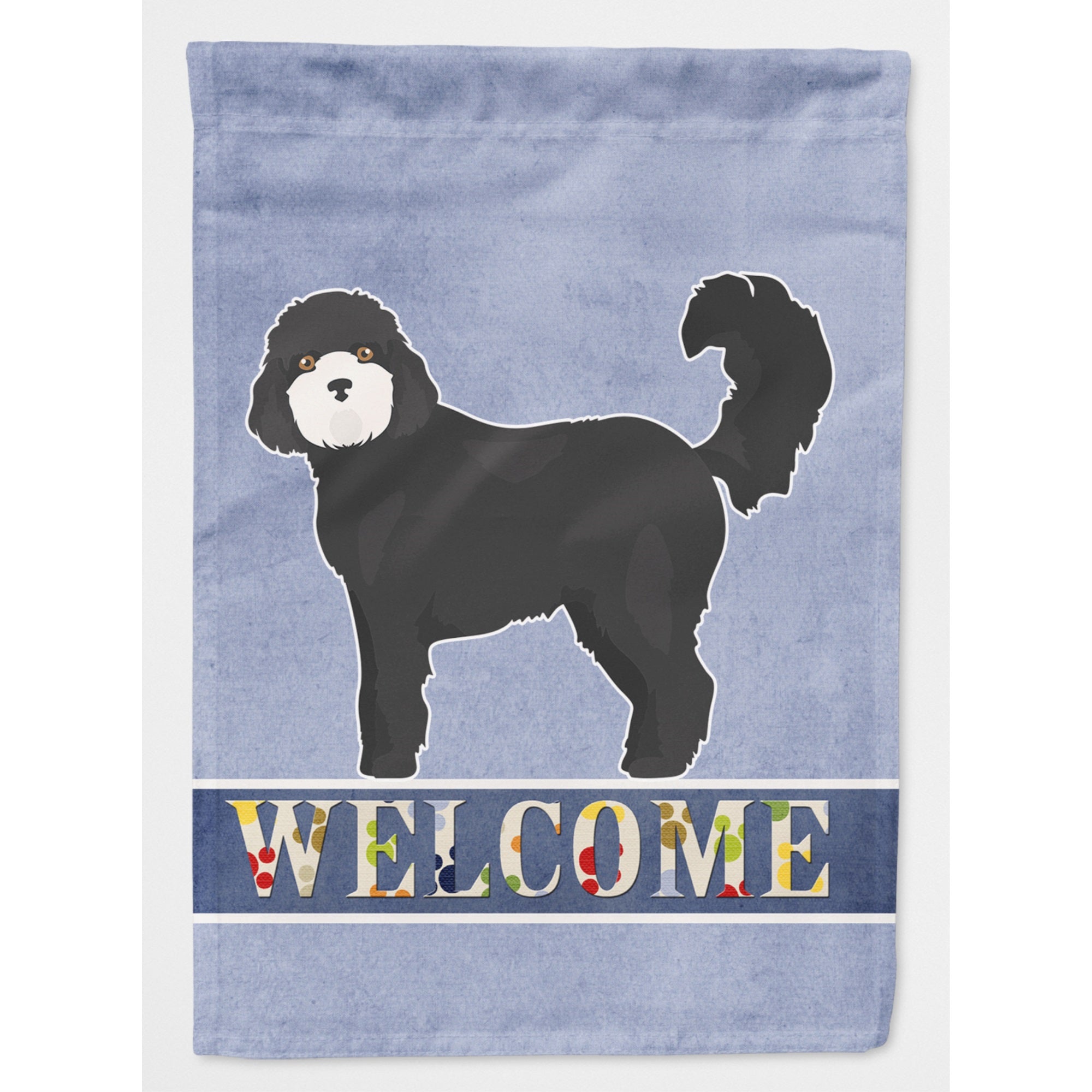 Black Cockapoo Welcome Flag Canvas House Size