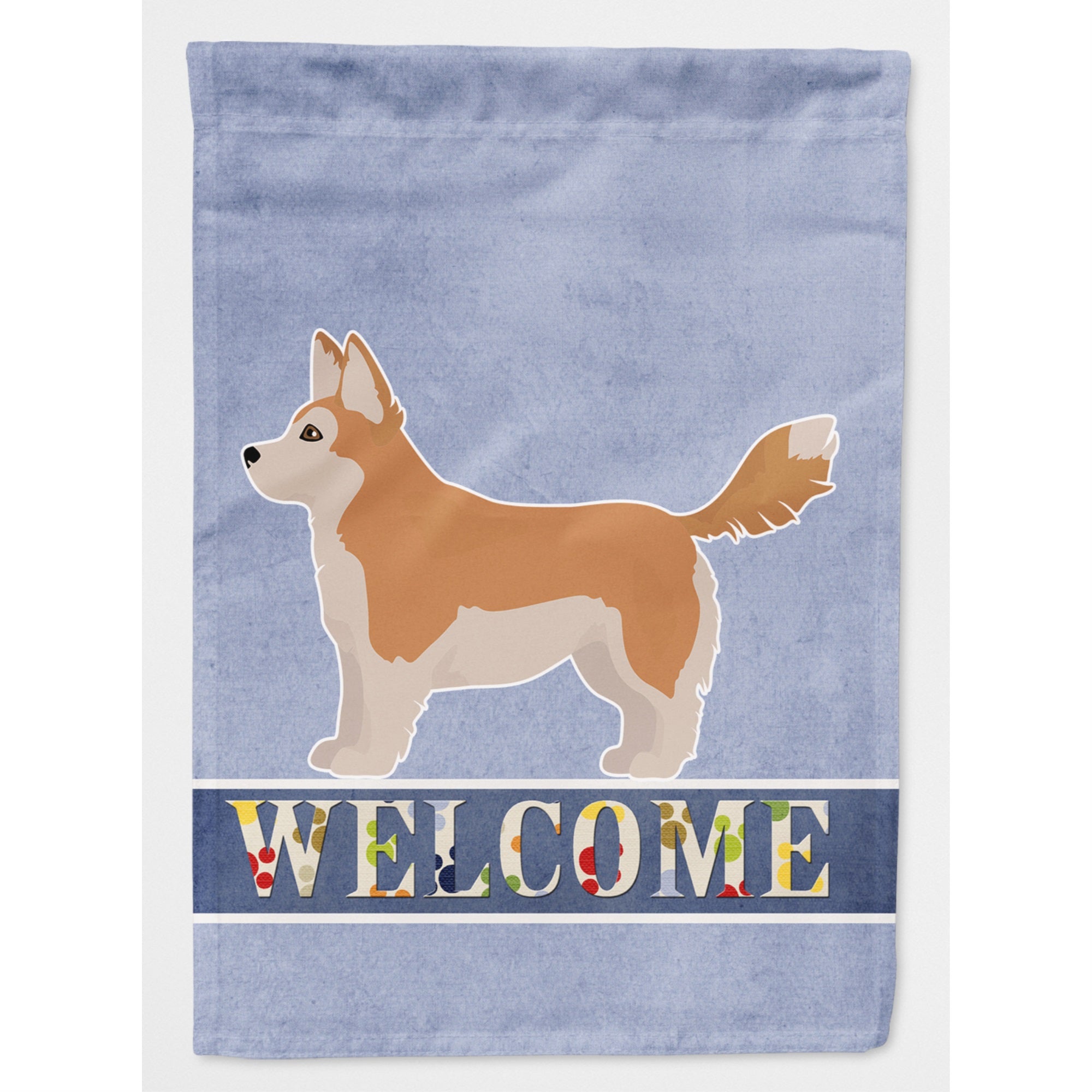 Corgi Husky Mix Welcome Flag Canvas House Size