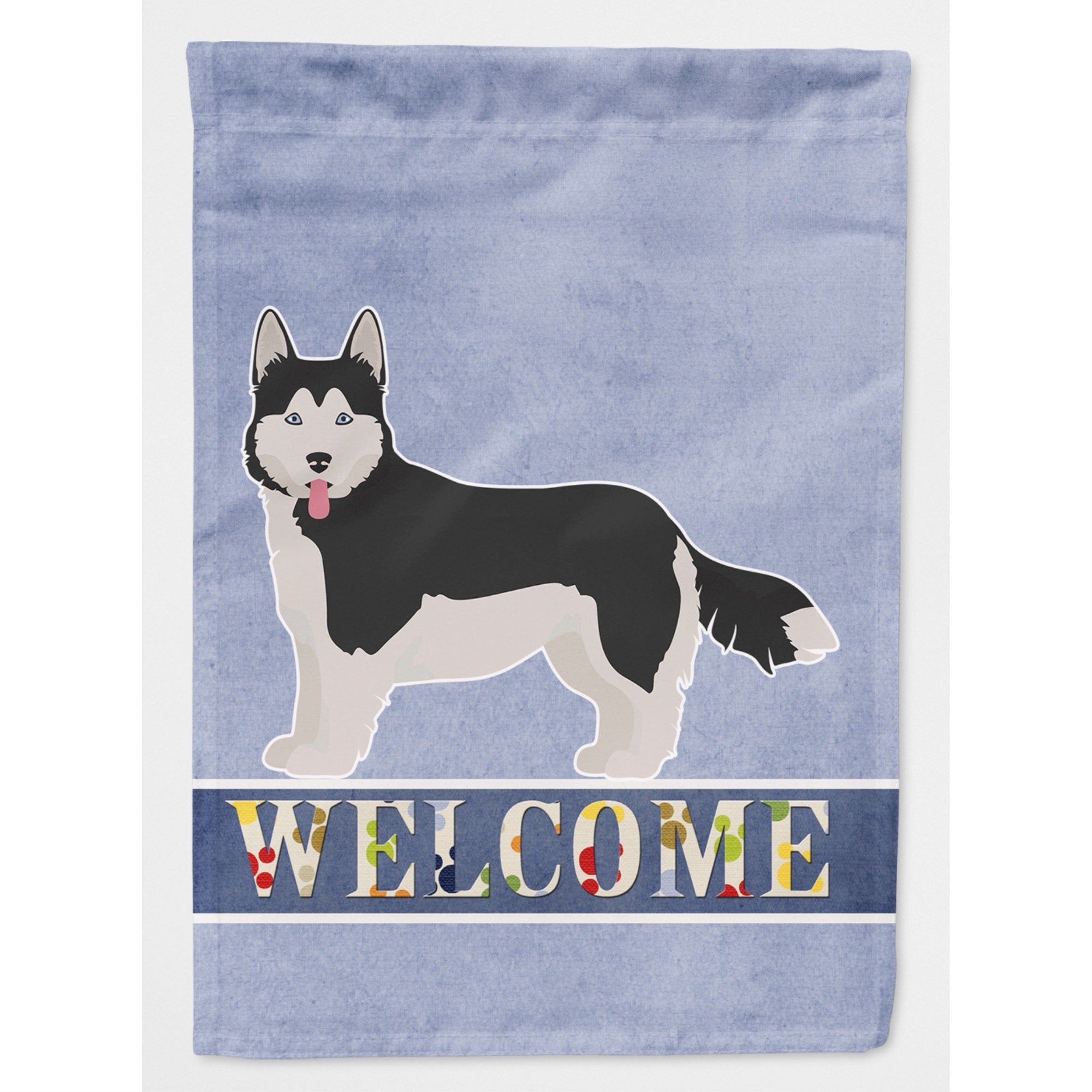 Corgi Husky Mix #2 Welcome Flag Canvas House Size