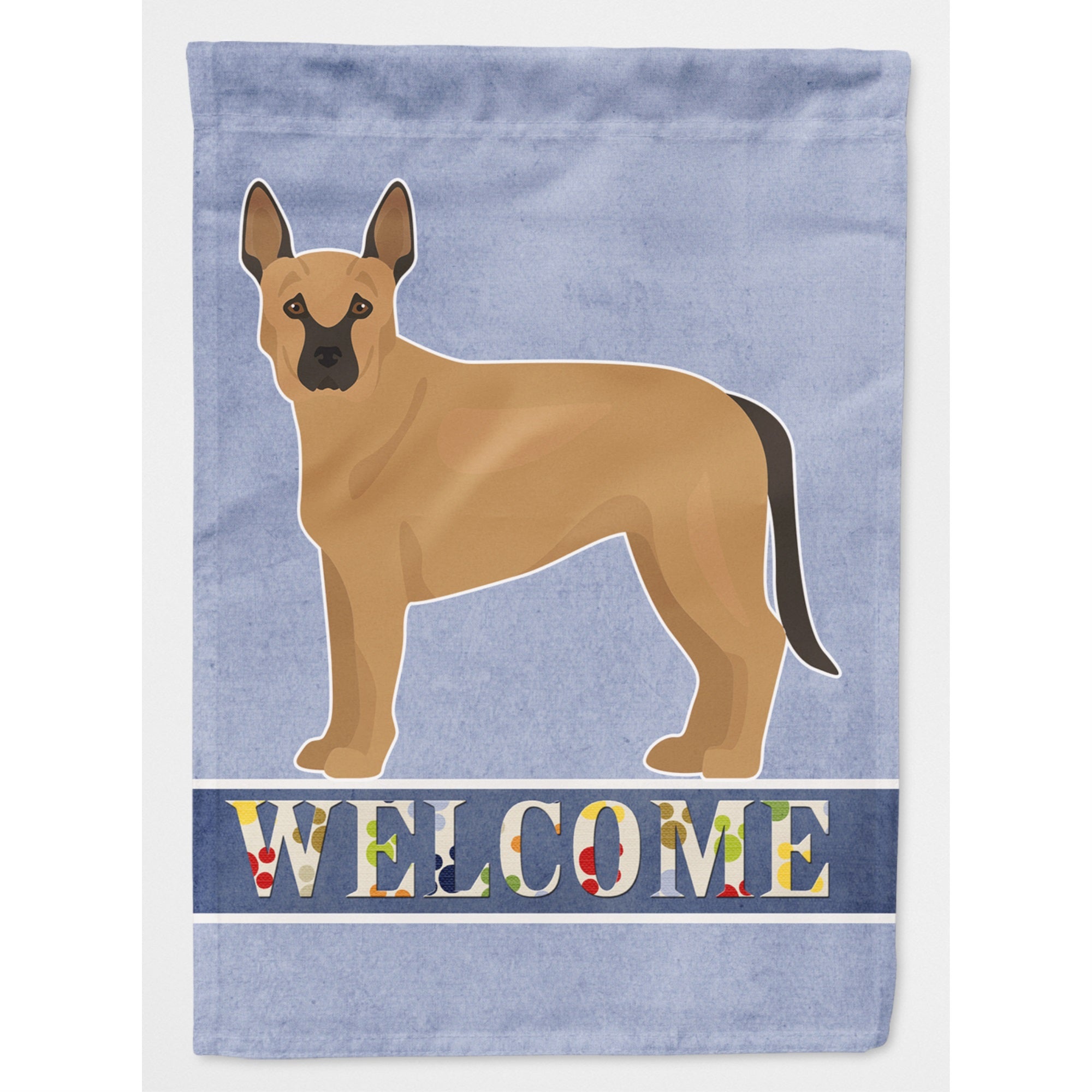 Tan German Shepherd Mastiff Mix Welcome Flag Canvas House Size