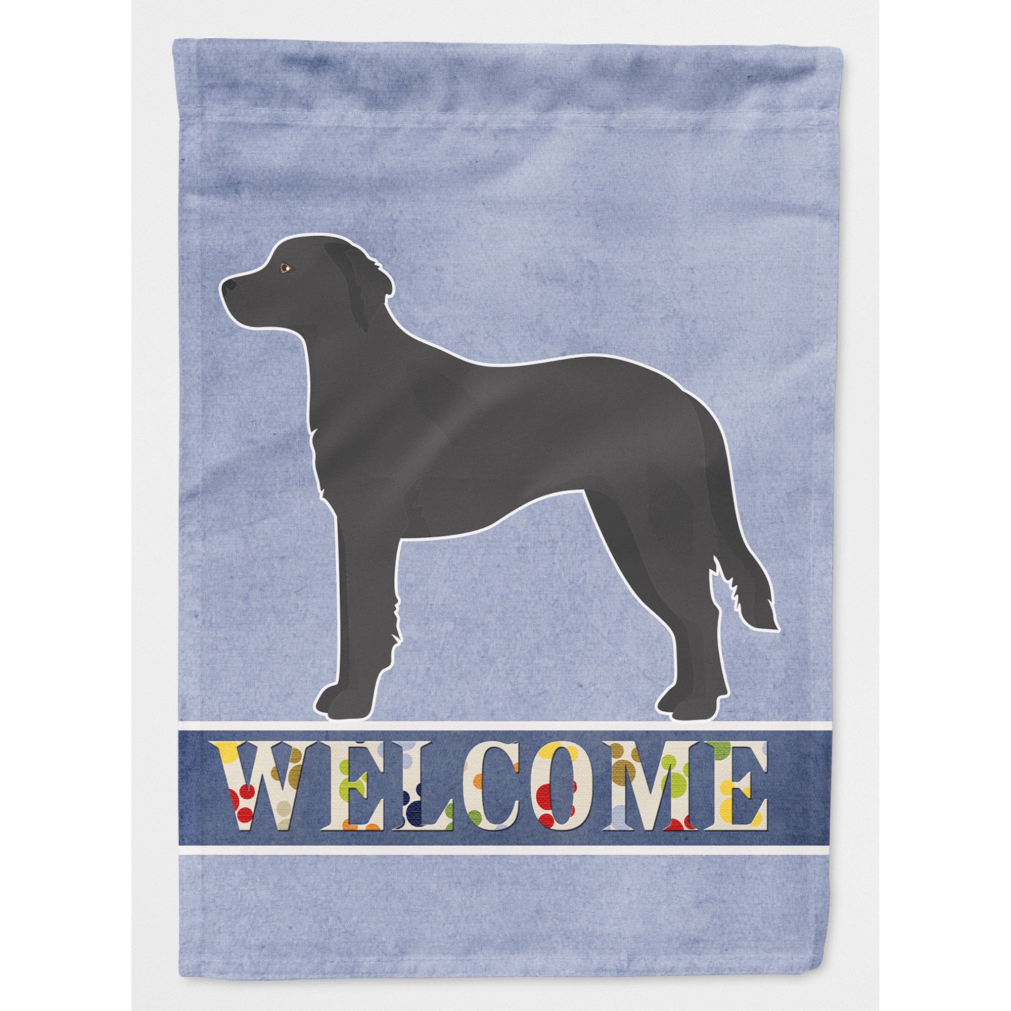 Black Goldador Welcome Flag Canvas House Size