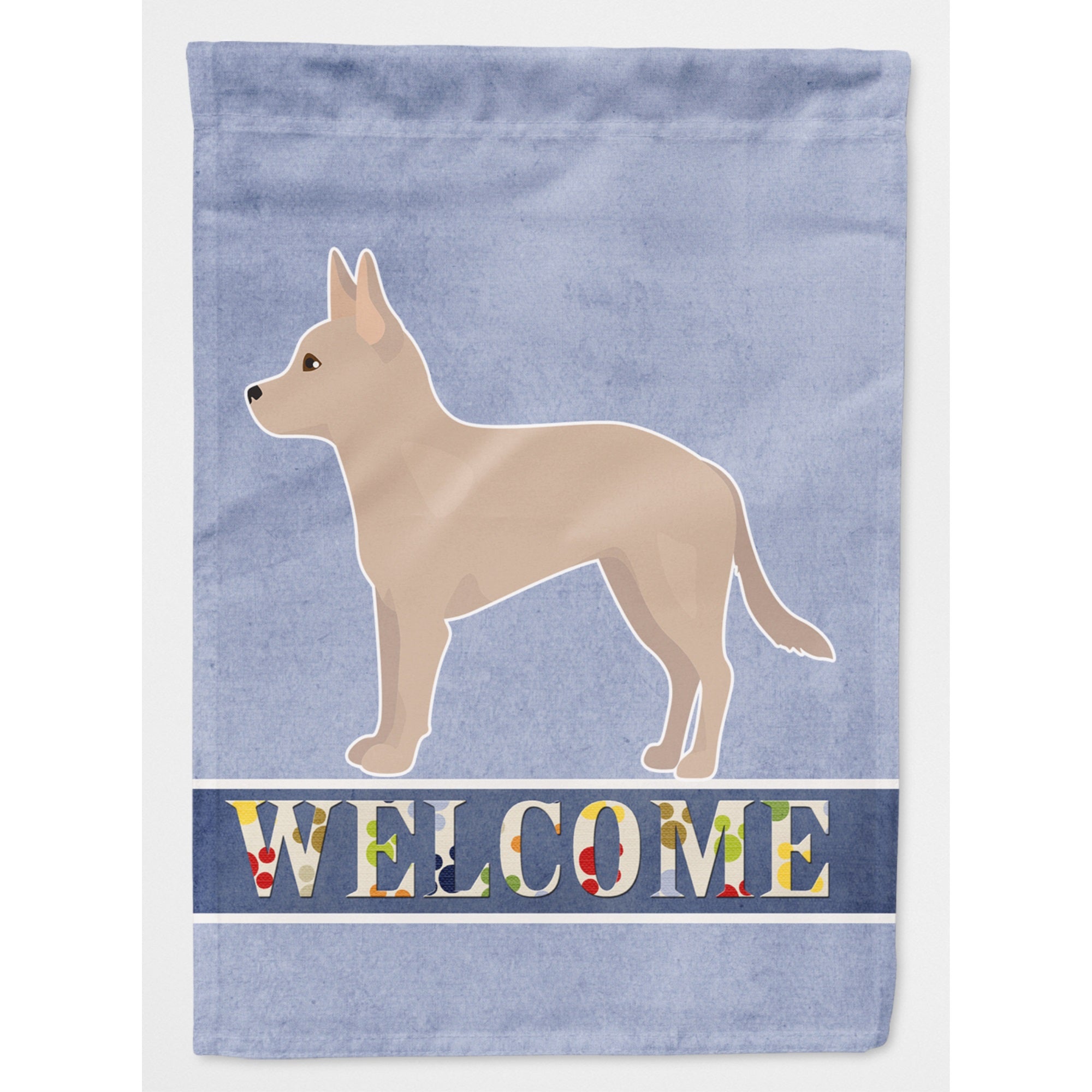 Tan Jackhuahua Welcome Flag Canvas House Size