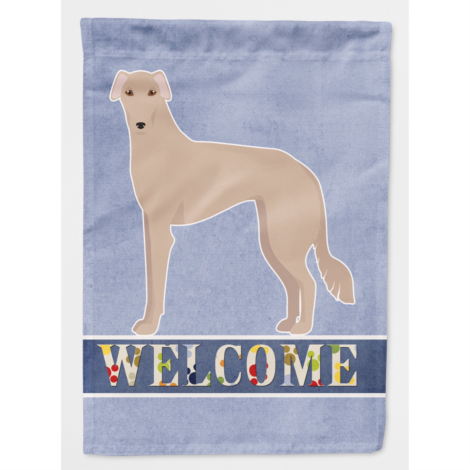 Tan Longdog Welcome Flag Canvas House Size