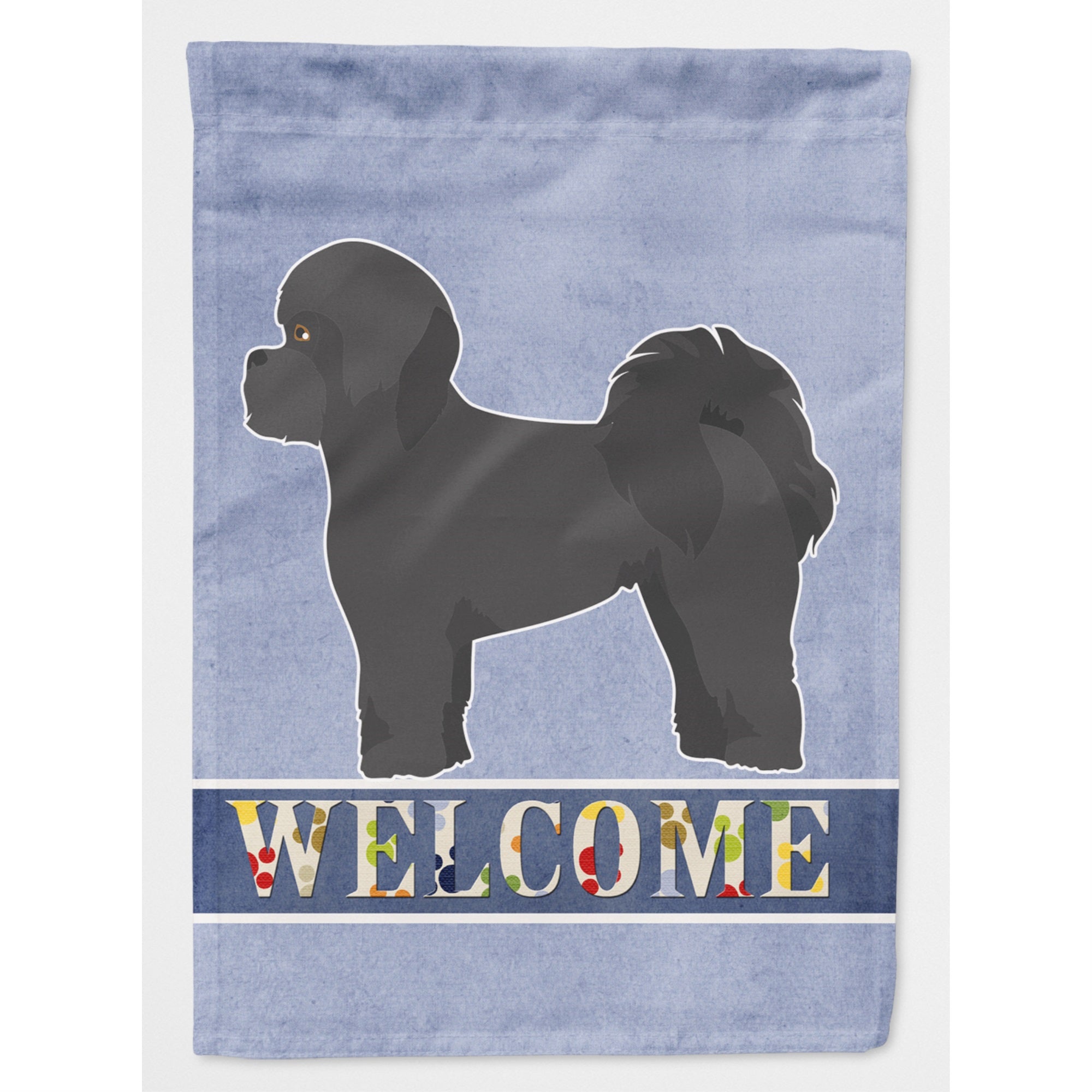 Black Mal-Shi Welcome Flag Canvas House Size