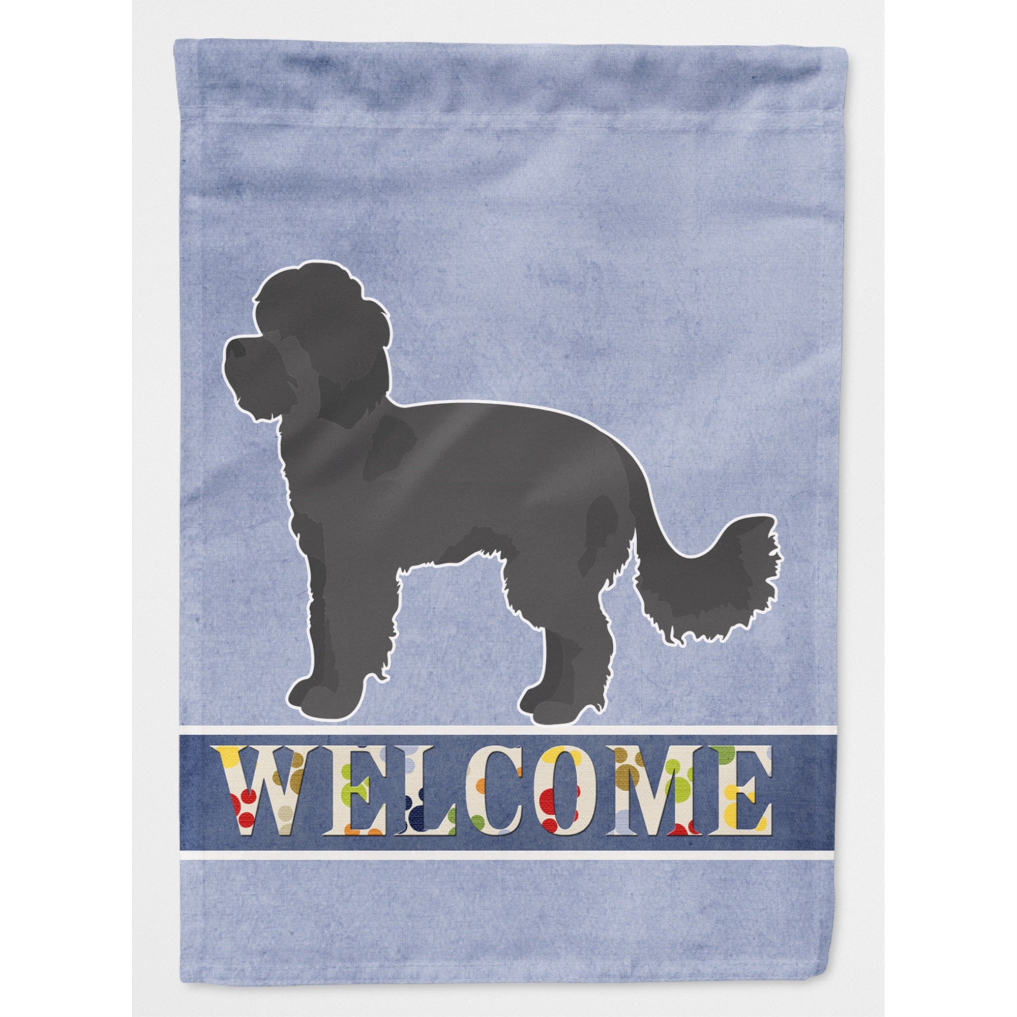 Black Maltipoo Welcome Flag Canvas House Size