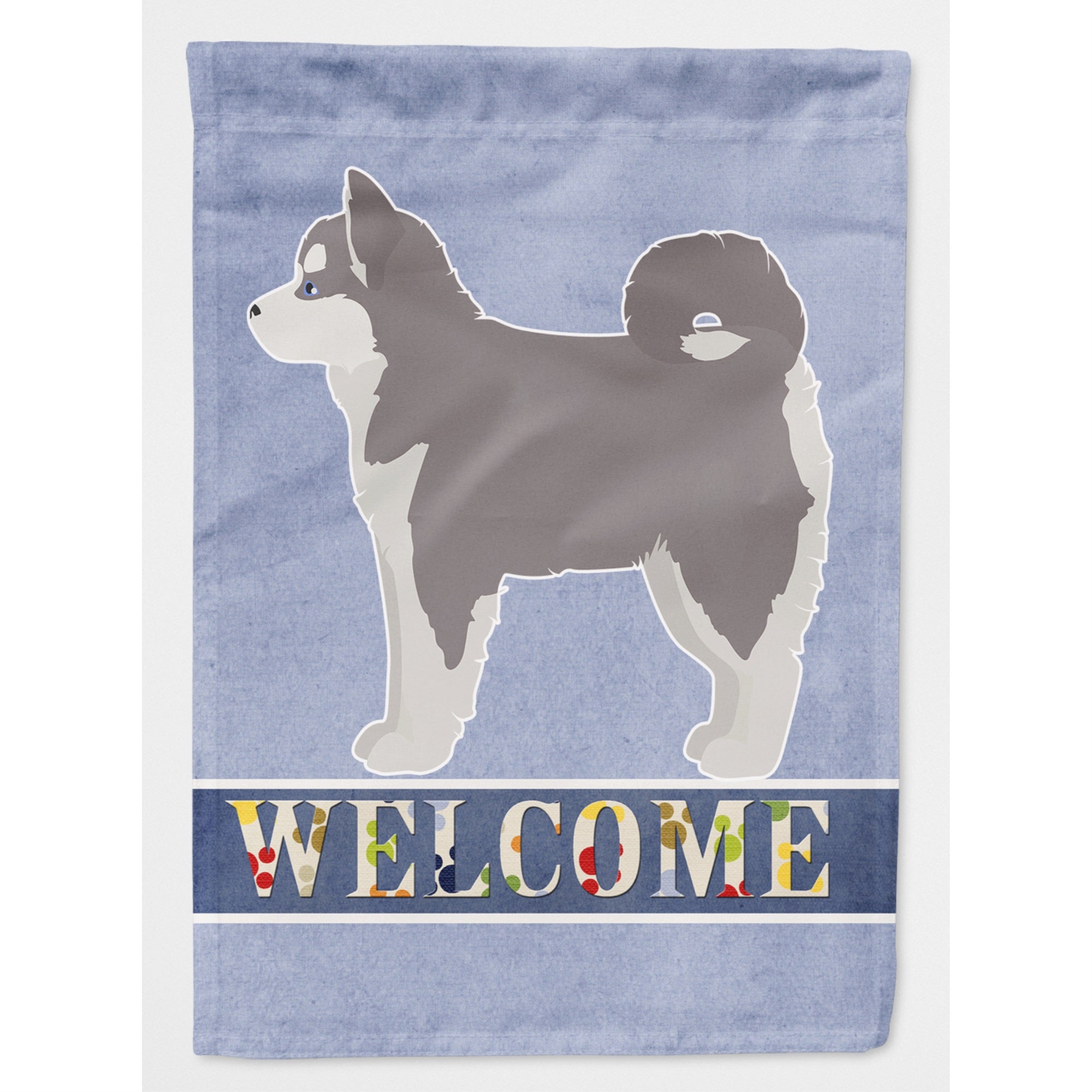 Pomsky #2 Welcome Flag Canvas House Size