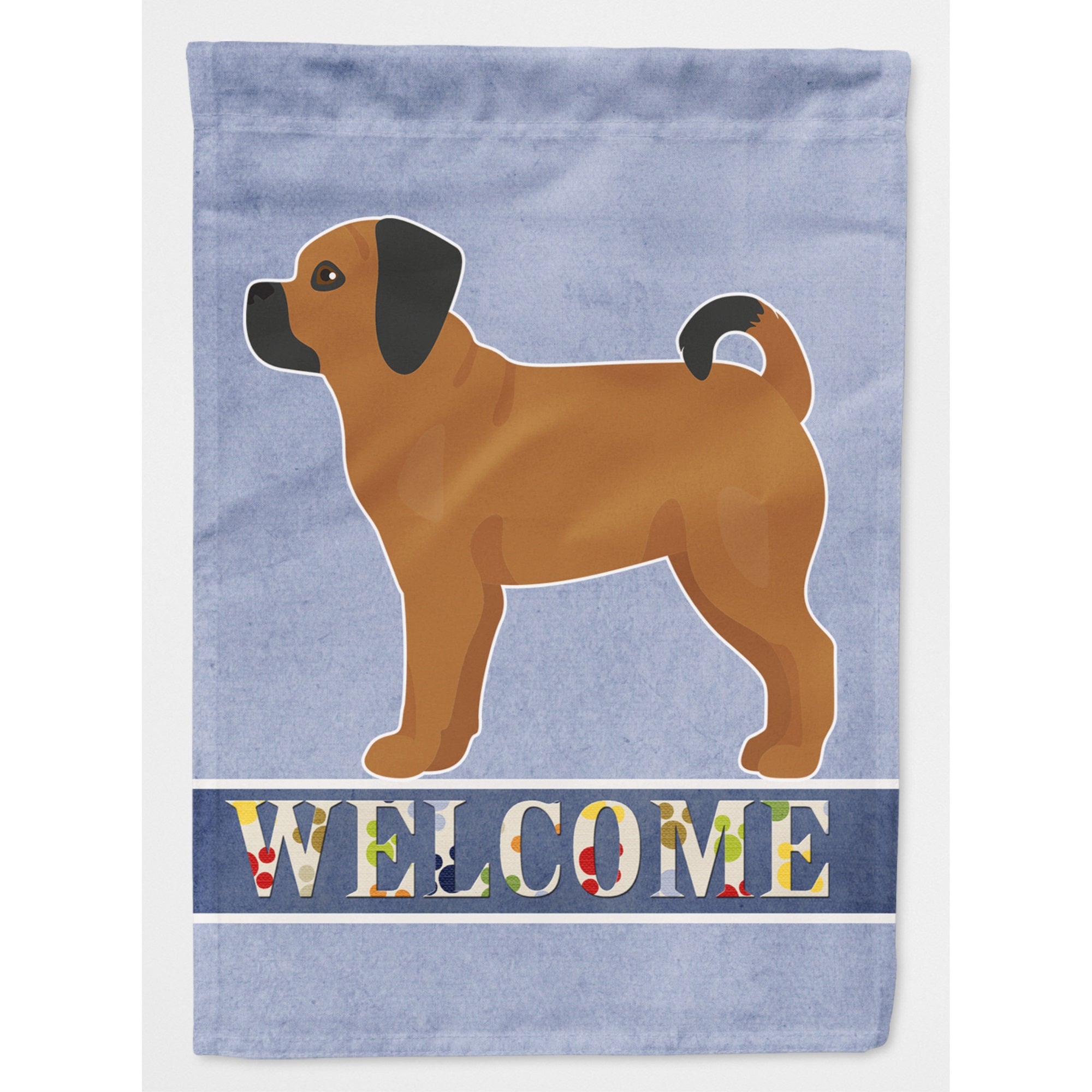 Puggle Welcome Flag Canvas House Size