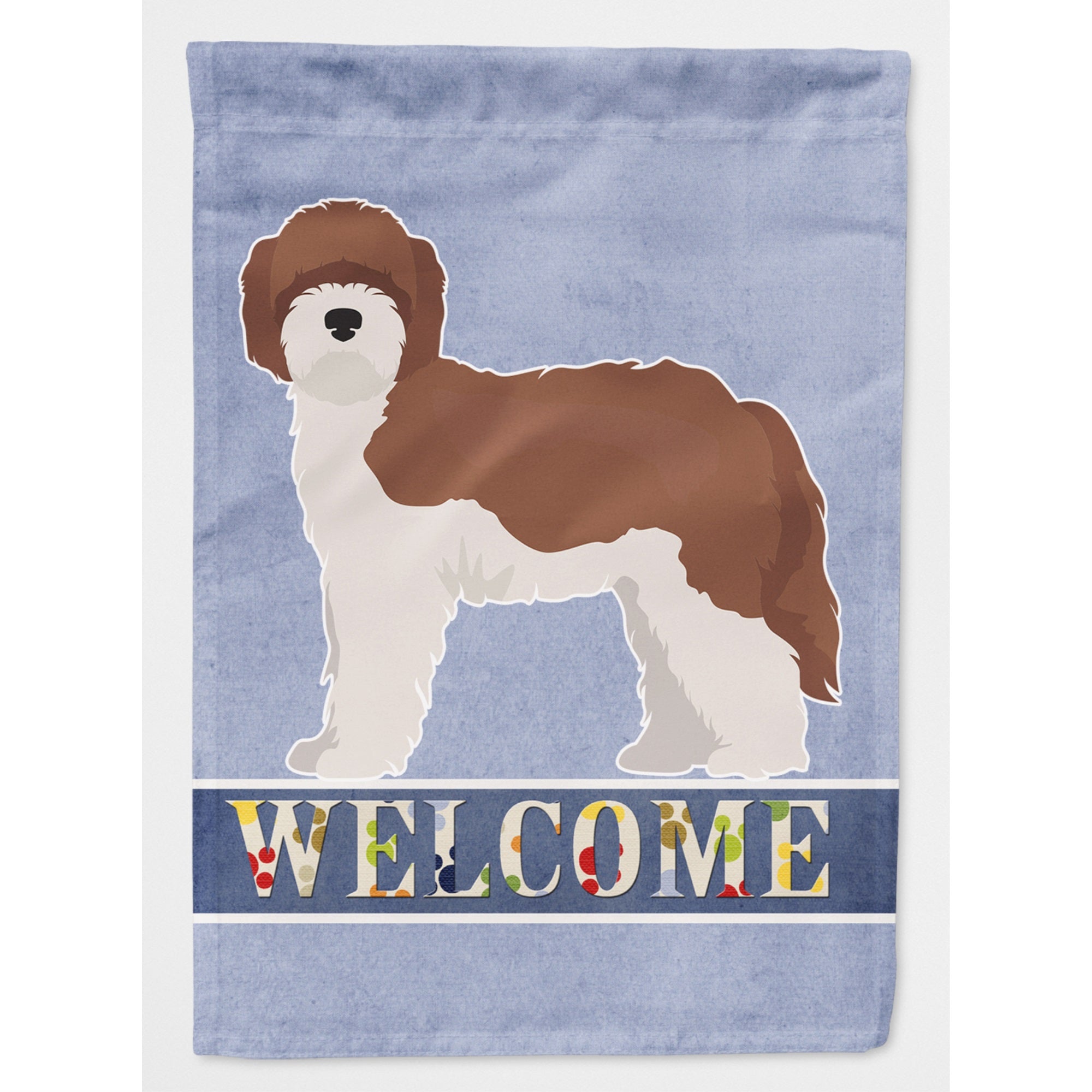Sheepadoodle Welcome Flag Canvas House Size