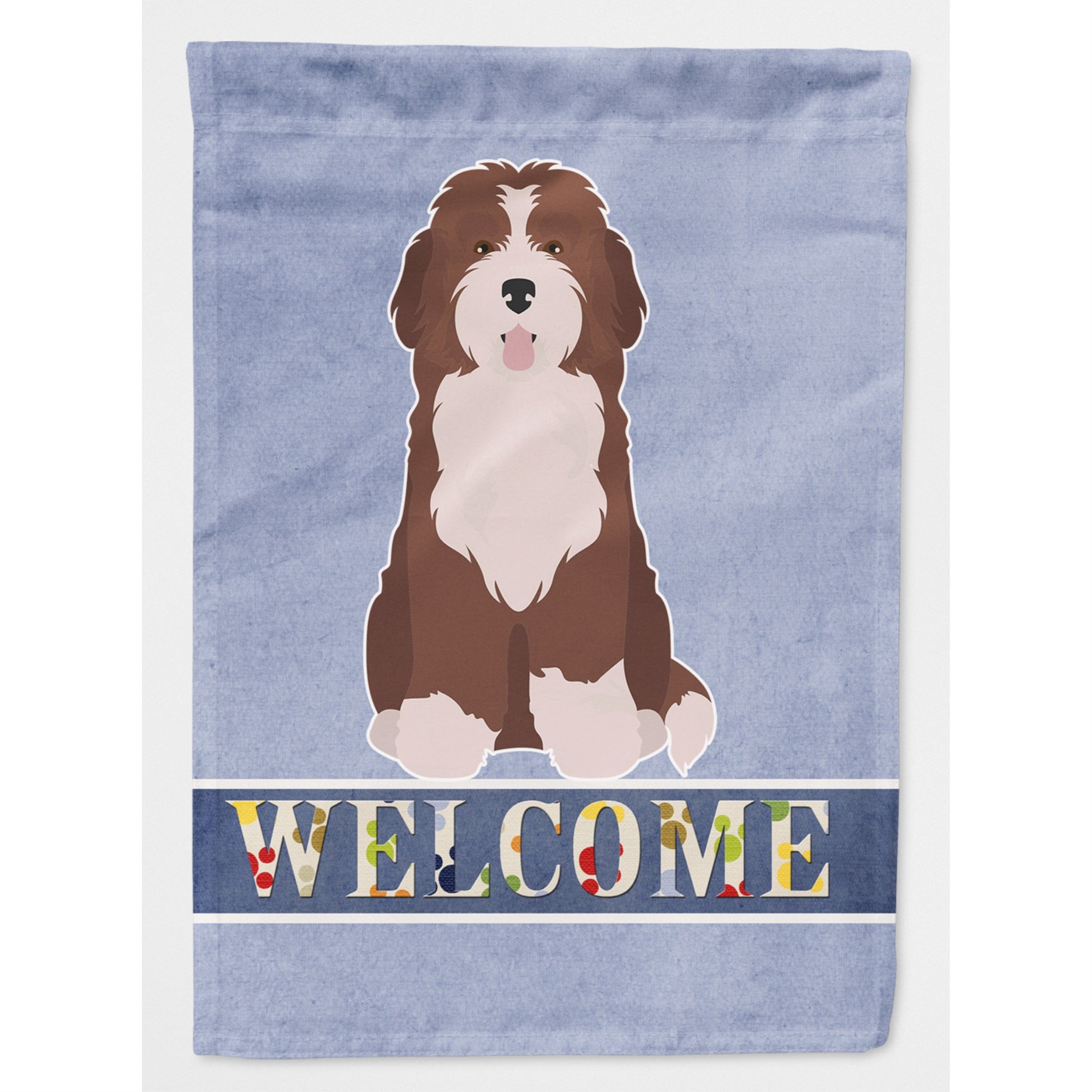 Bernedoodle #2 Welcome Flag Canvas House Size