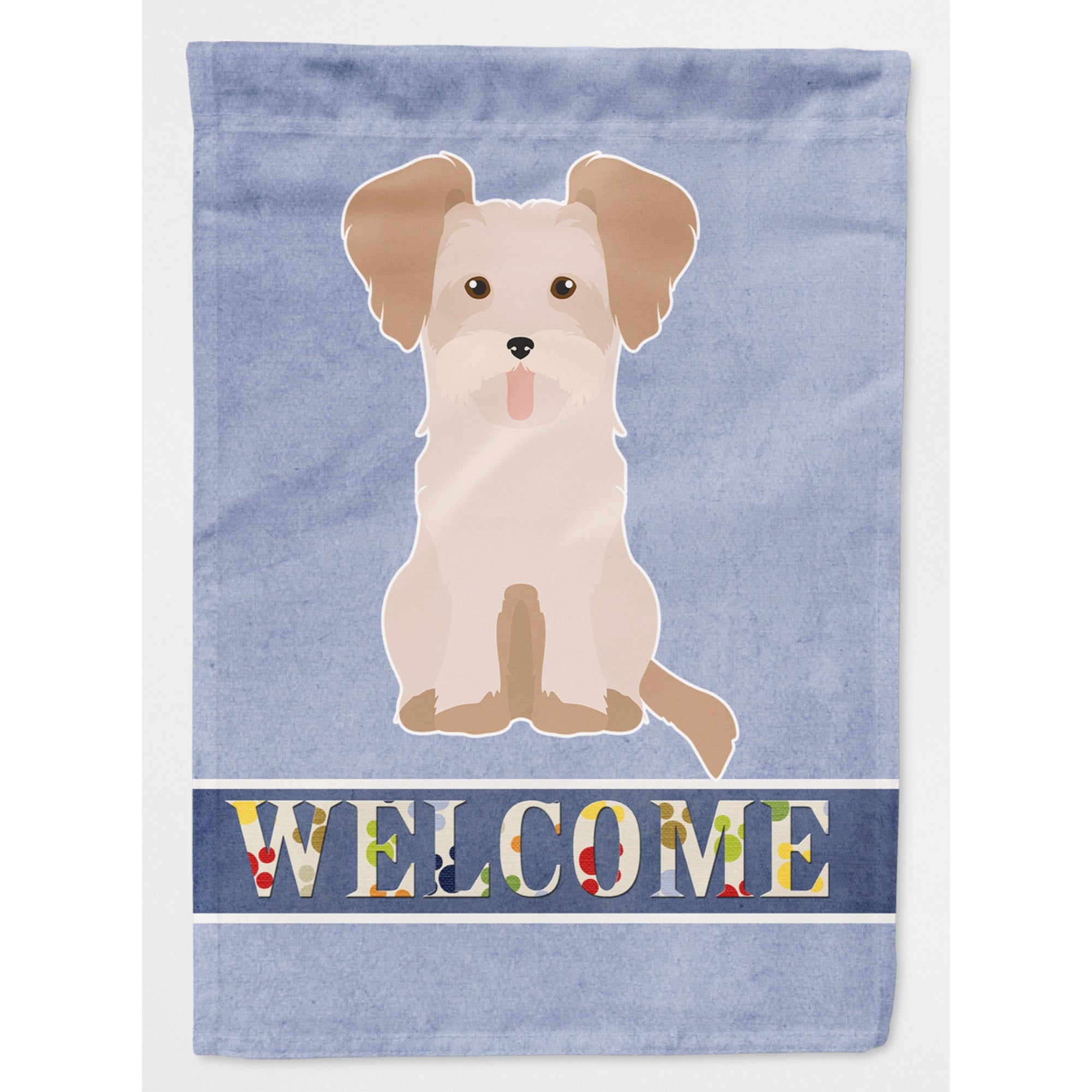 Morkie #3 Welcome Flag Canvas House Size